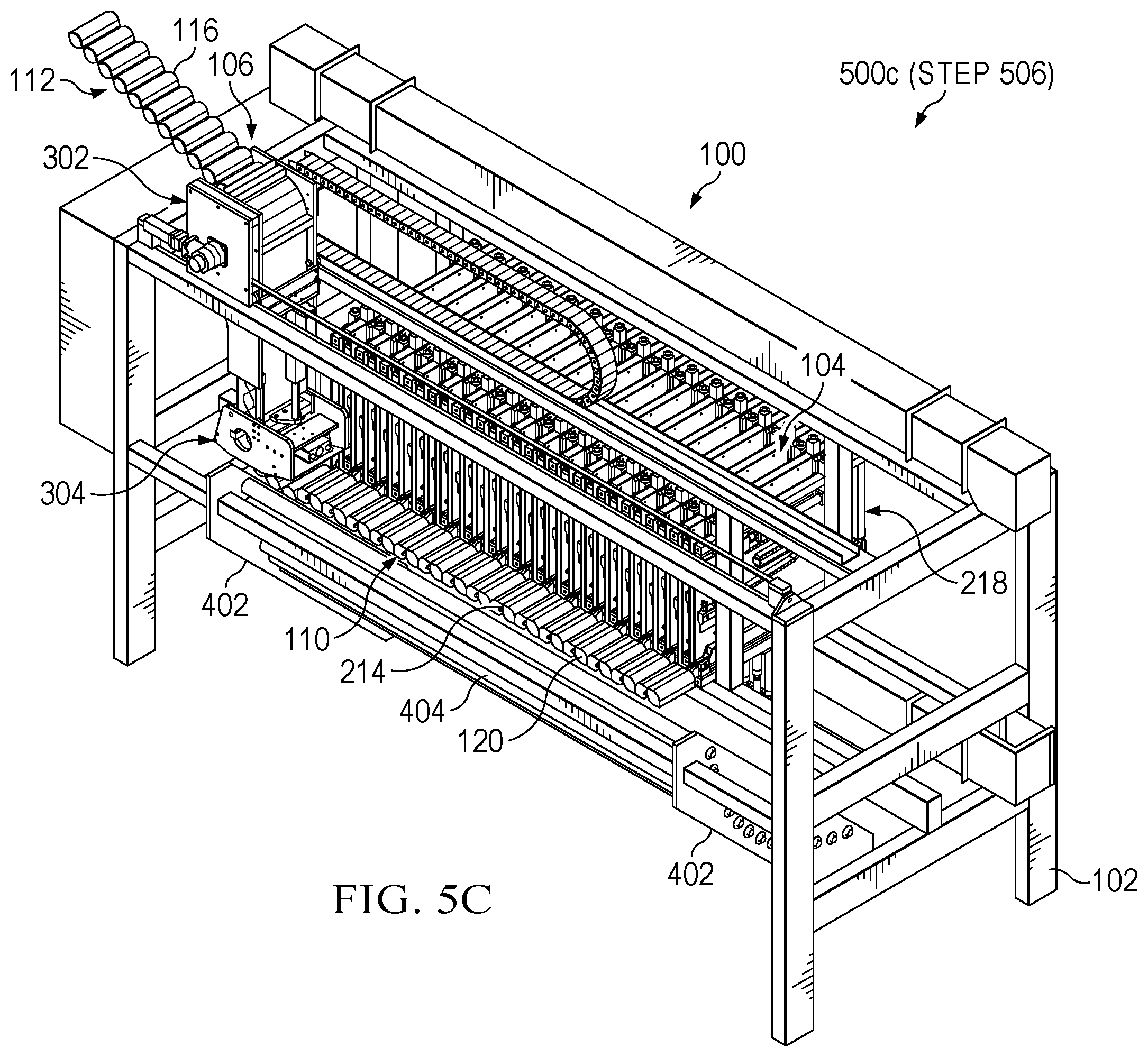 Patent US12365578 Figure 18 – Glueless pocketed spring cushioning unit assembler