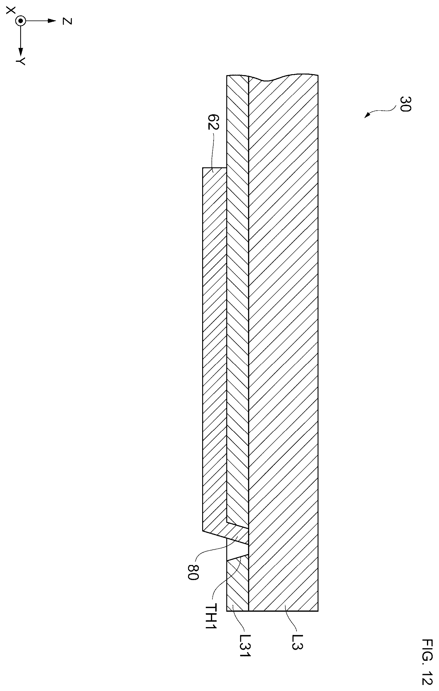 Patent US12365583 Figure 12 – Resonance device with substrate having oxide film containing through hole and metal therin, and manufacturing method therefor