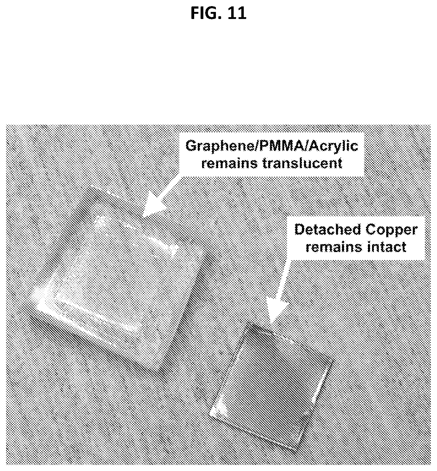 Patent US12365592 Figure 11 – Method for transferring graphene from metal substrates