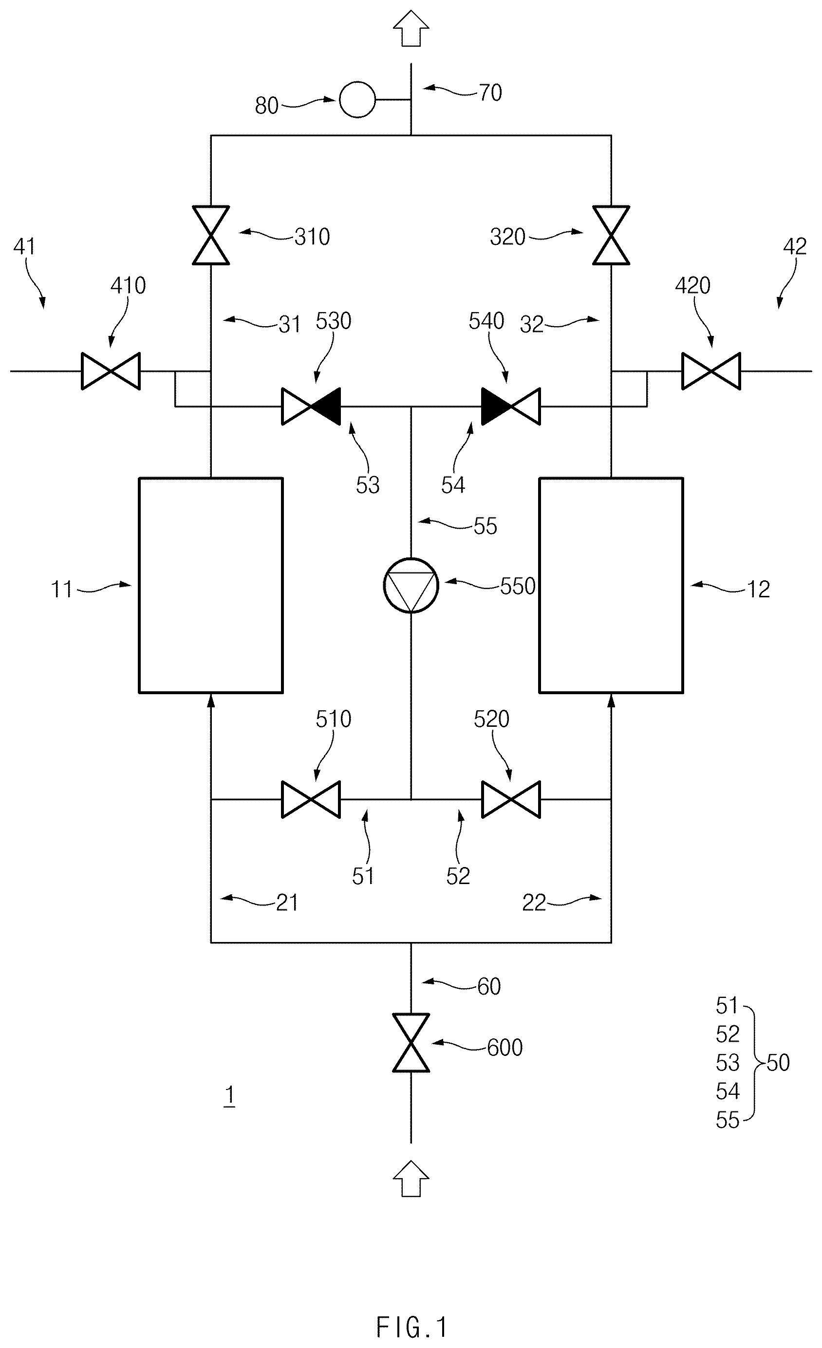 Patent US12365607 — Water softening system — Figure 1