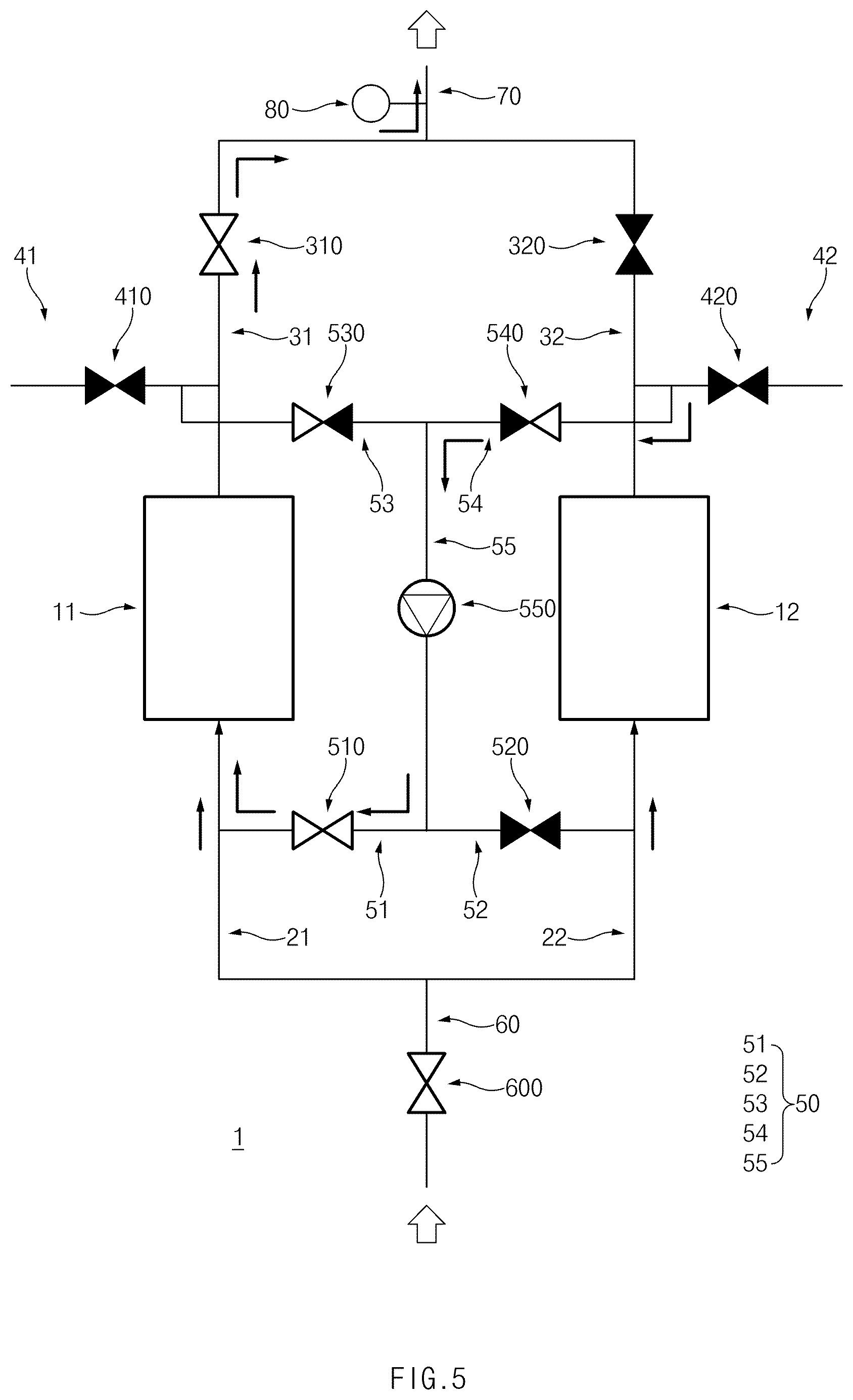 Patent US12365607 Figure 5 – Water softening system