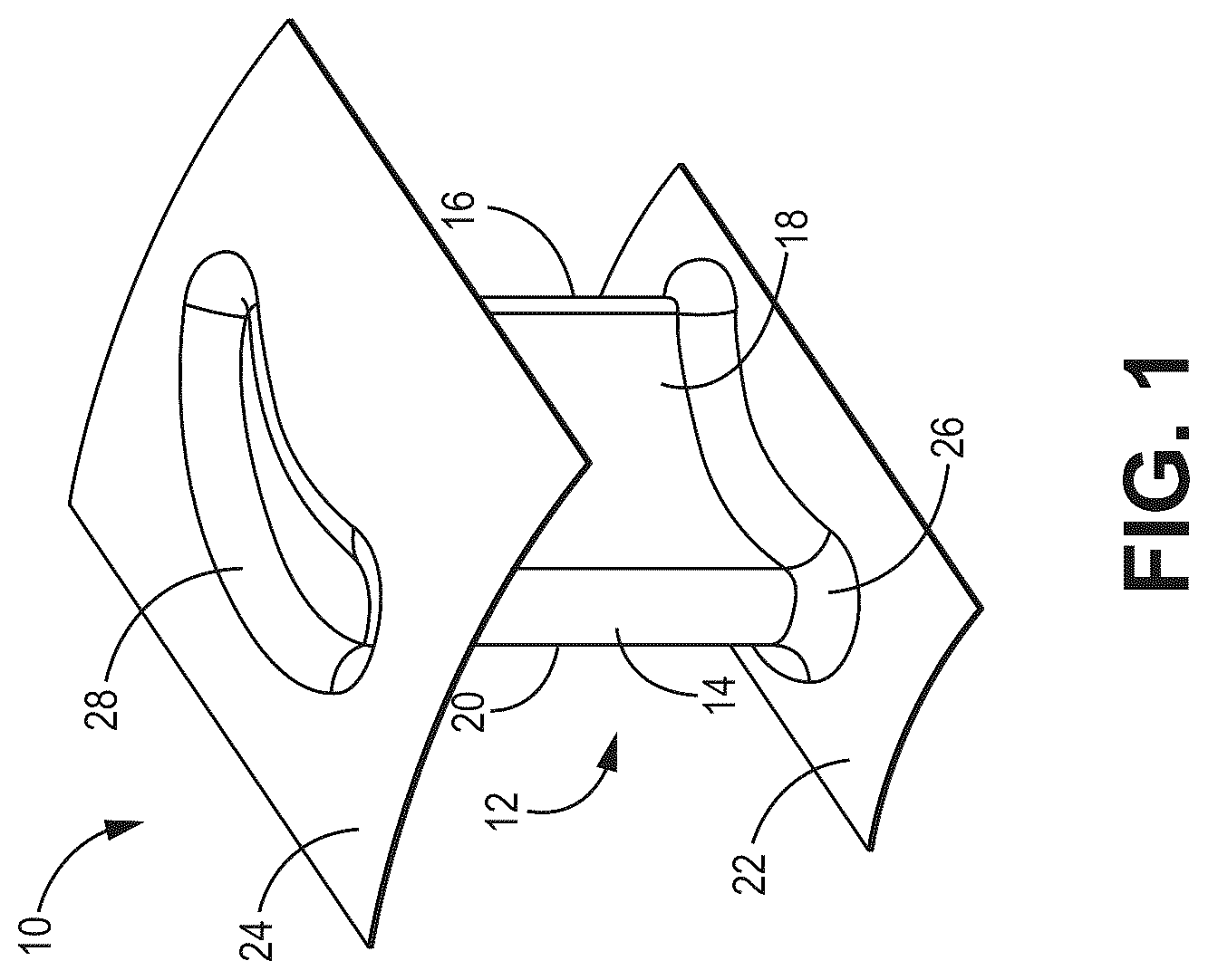 Patent US12365633 Figure 1 – Method to tie composite vane platform and airfoil design details