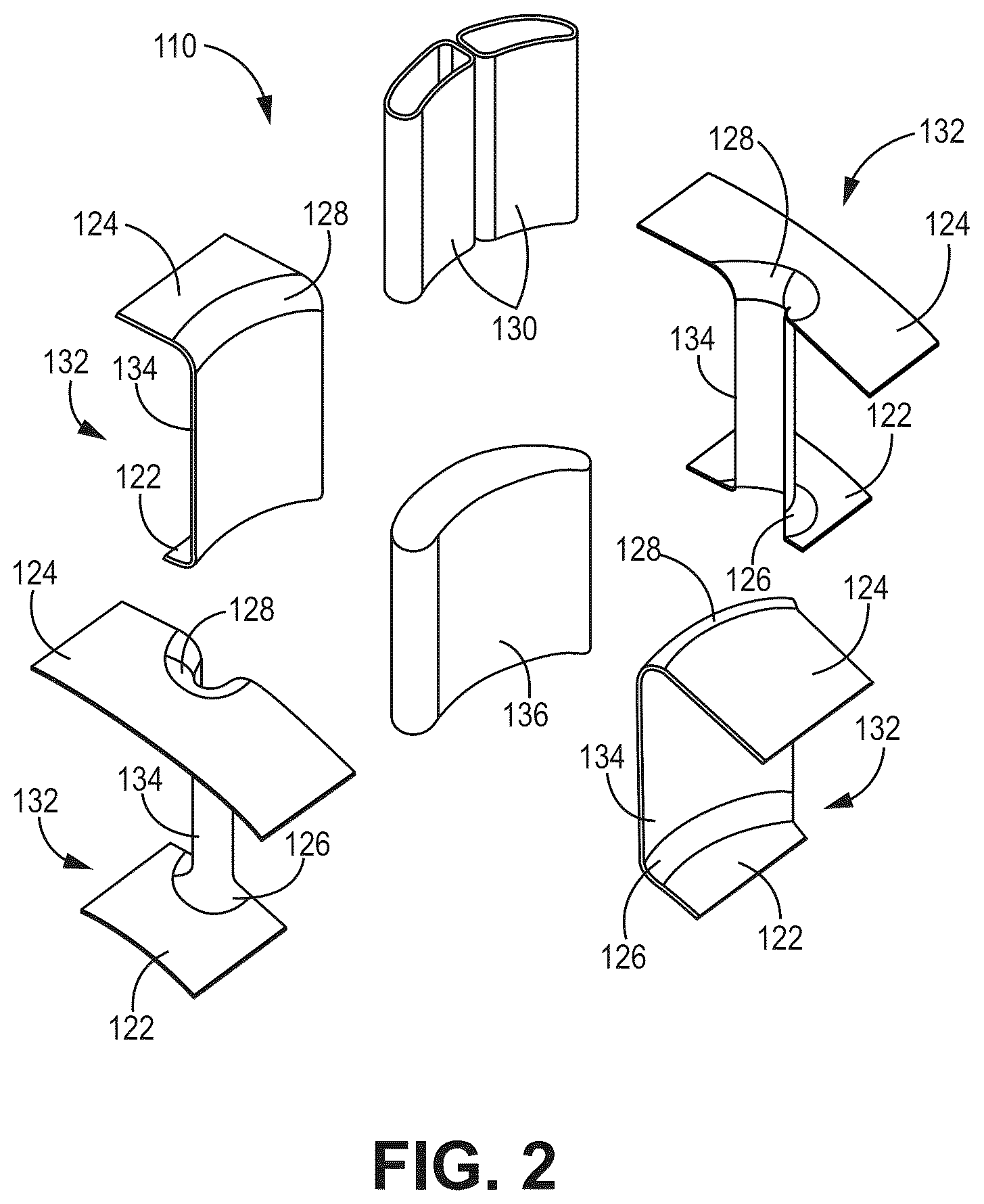 Patent US12365633 Figure 2 – Method to tie composite vane platform and airfoil design details