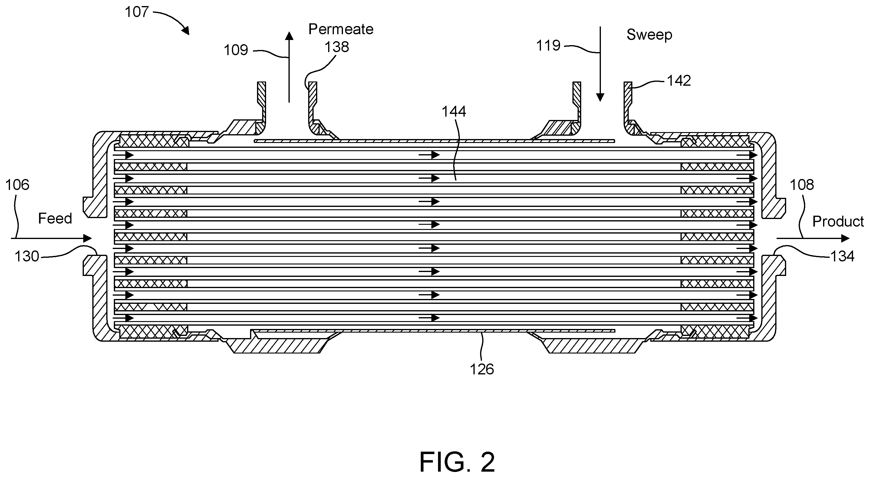 Patent US12365640 Figure 2 – Low temperature membrane process for biogas upgrading