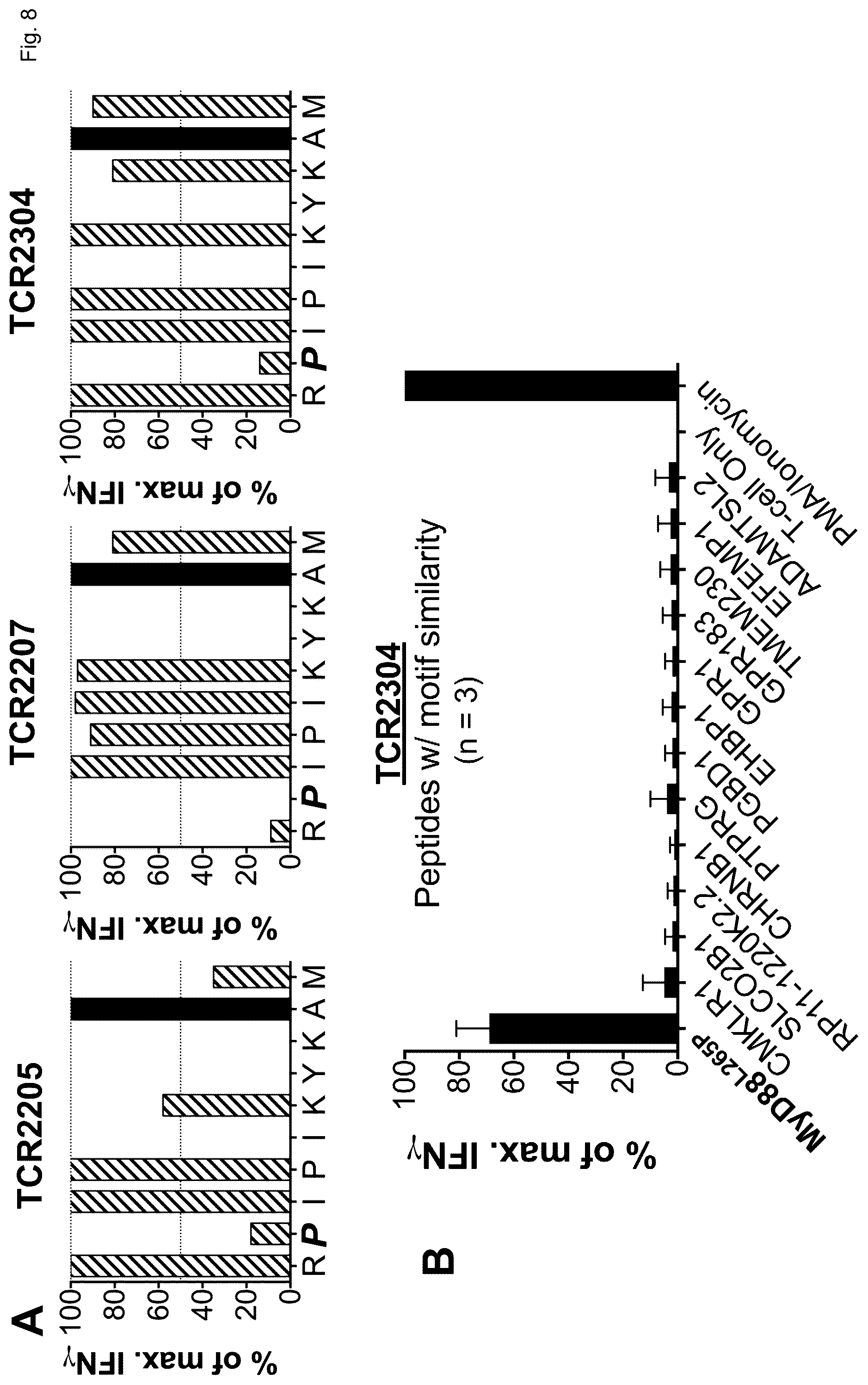 Patent US12365717 Figure 9 – Specific t cell receptors against epitopes of mutant MYD88L265P protein for adoptive T cell therapy