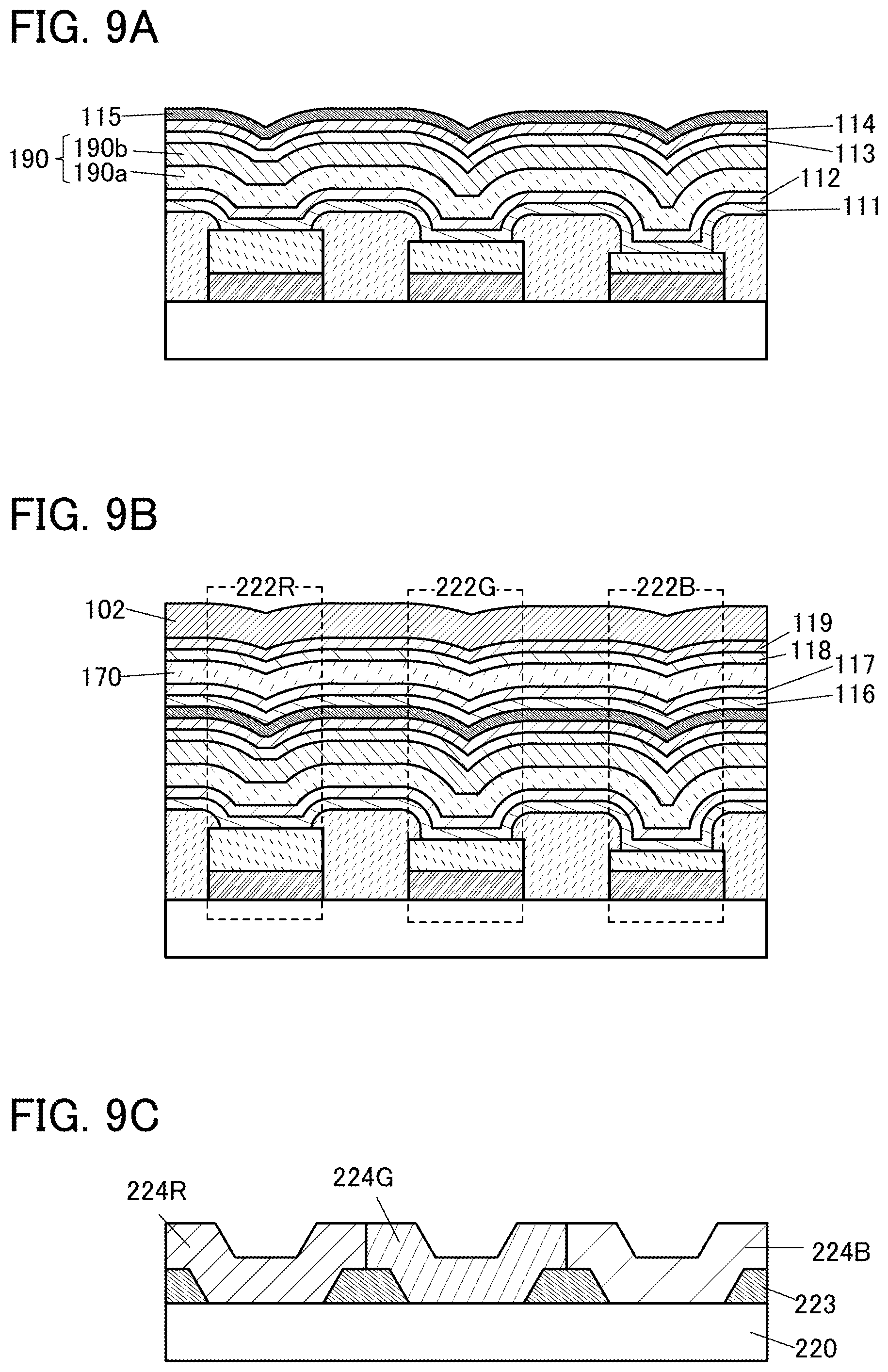 Patent US12365835 Figure 9 – Light-emitting element, display device, electronic device, and lighting device