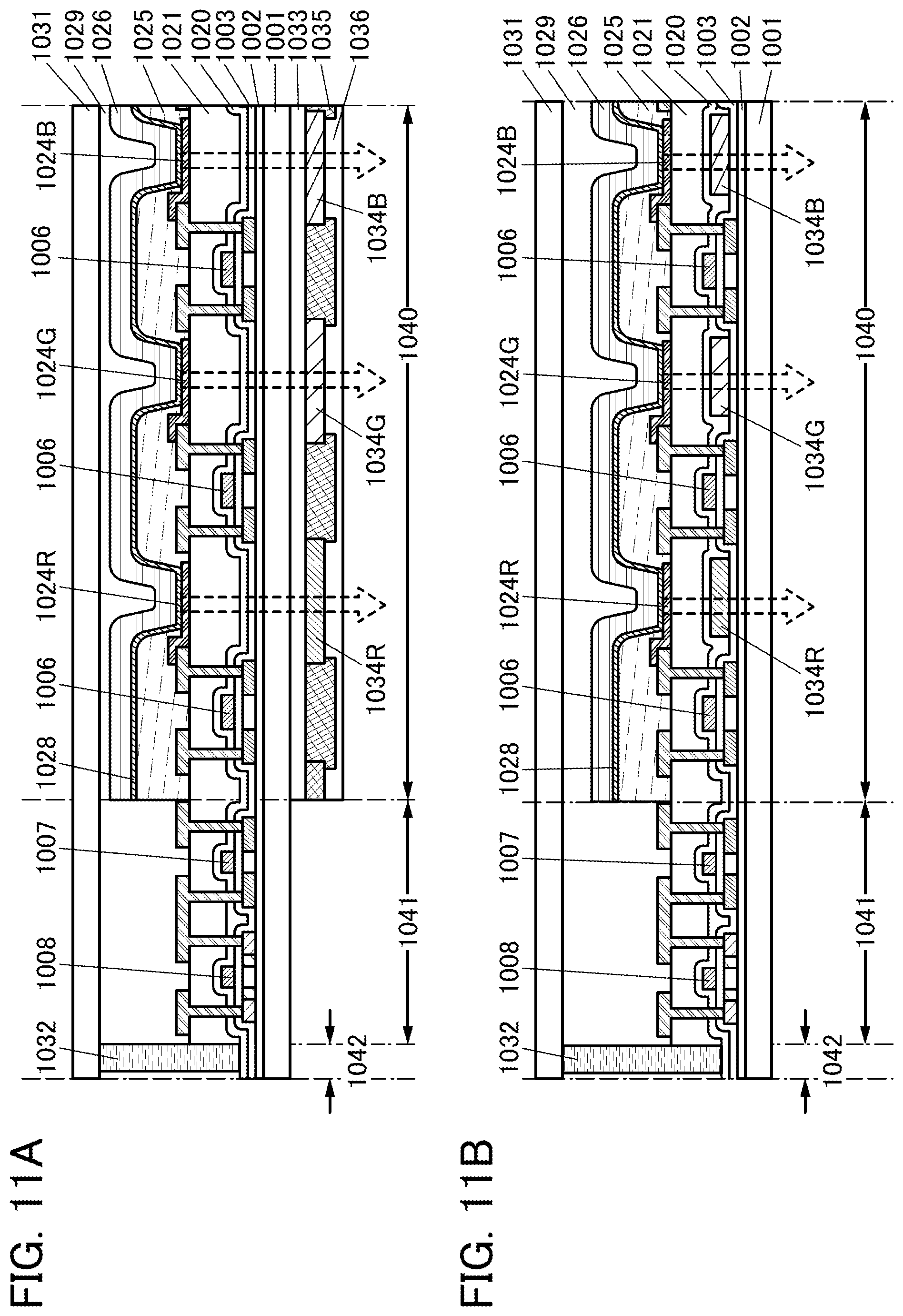 Patent US12365835 Figure 11 – Light-emitting element, display device, electronic device, and lighting device