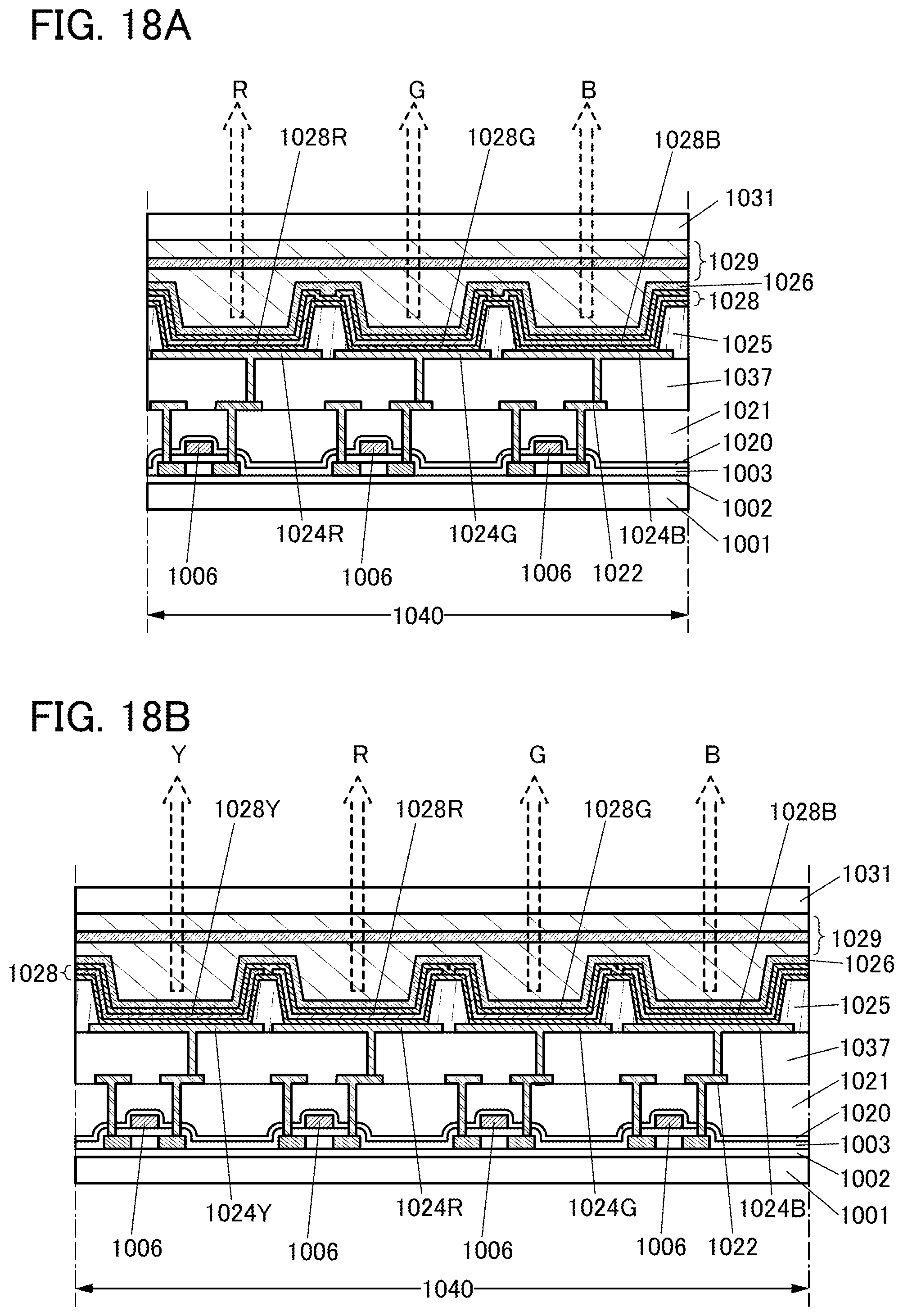 Patent US12365835 Figure 18 – Light-emitting element, display device, electronic device, and lighting device