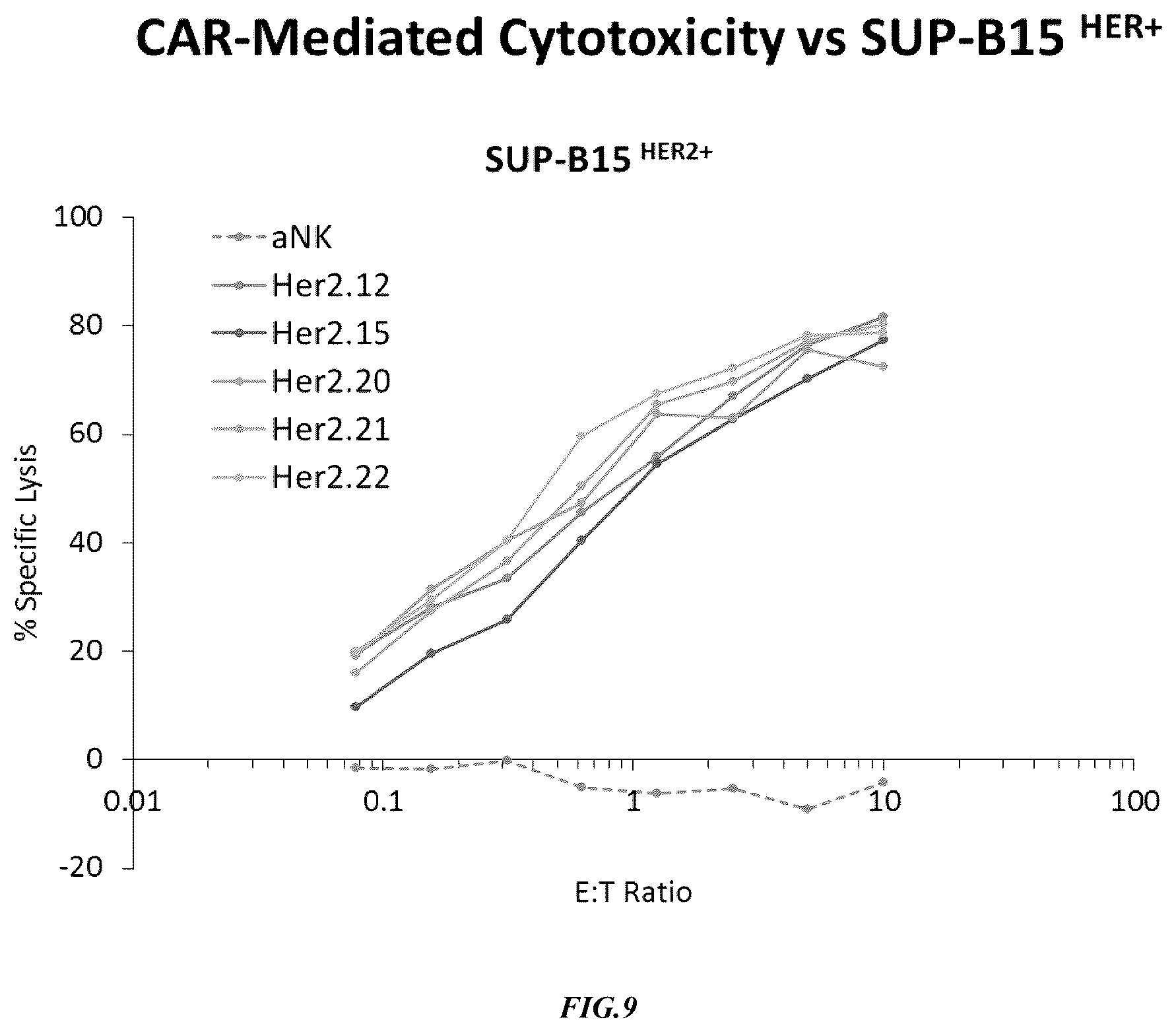 Patent US12365874 Figure 9 – Chimeric antigen receptor-modified NK-92 cells targeting EGFR super-family receptors