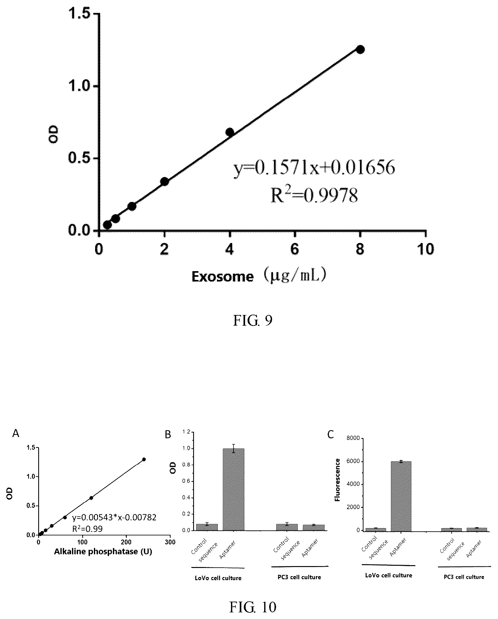 Patent US12365903 Figure 4 – Application of aptamer in recognition and binding of alkaline phosphatase heterodimer or tumor detection