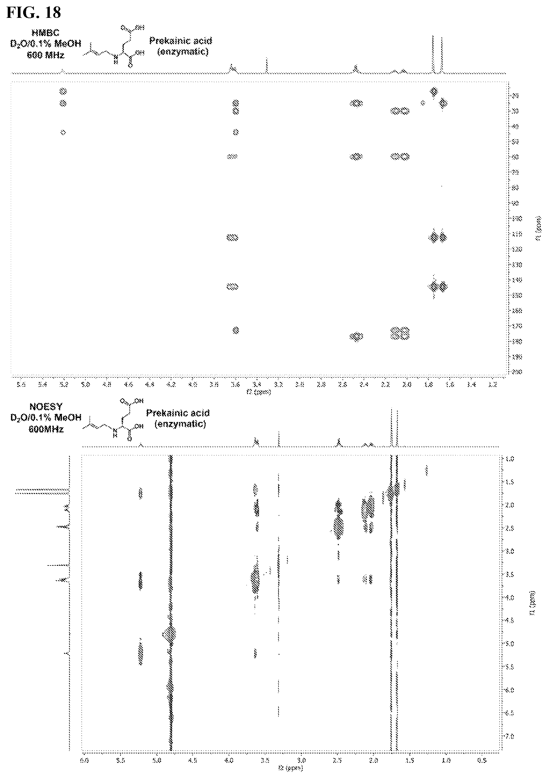 Patent US12365928 Figure 18 – Scalable biosynthesis of the seaweed neurochemical kainic acid