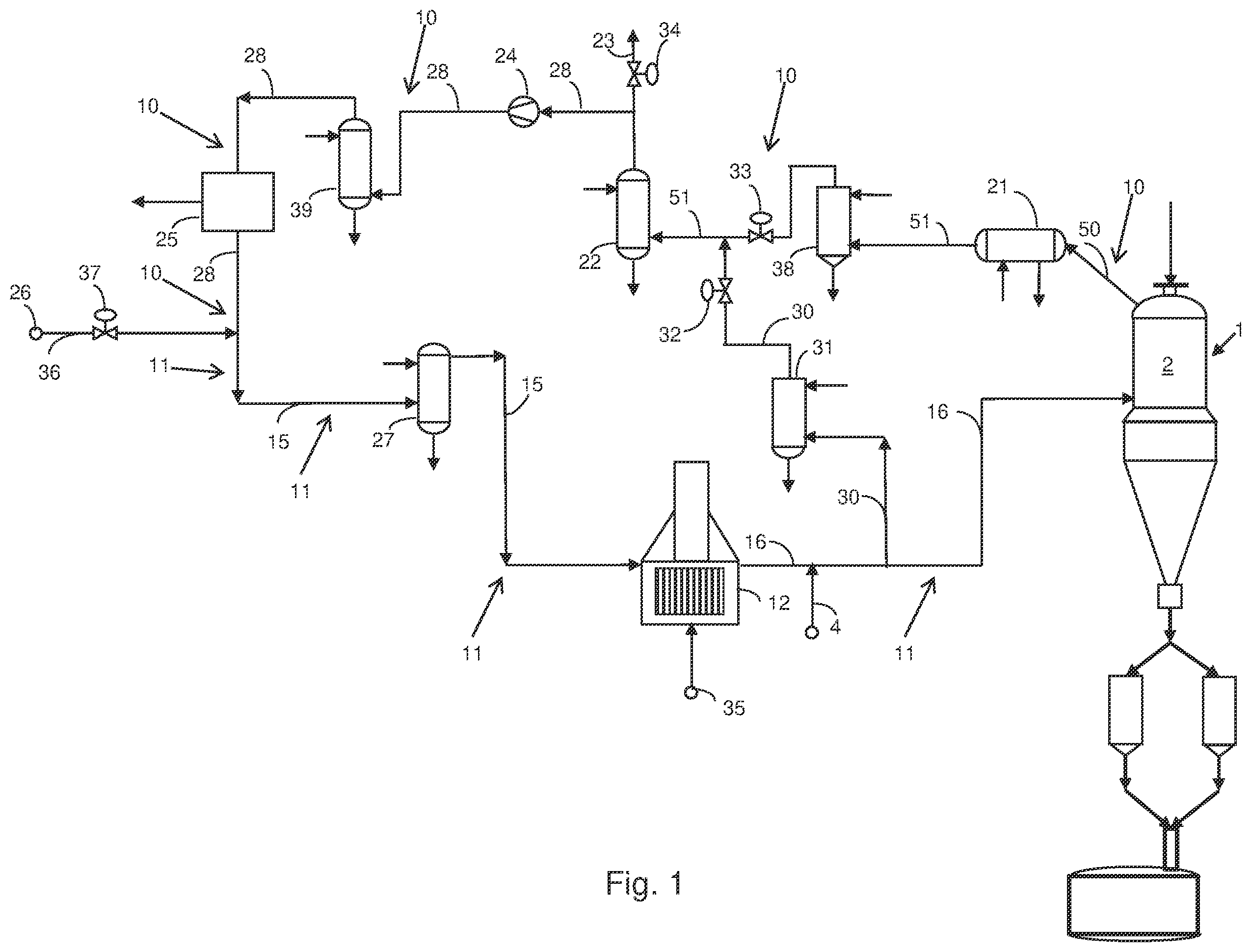 Patent US12365955 Figure 1 – Direct reduction system and related process