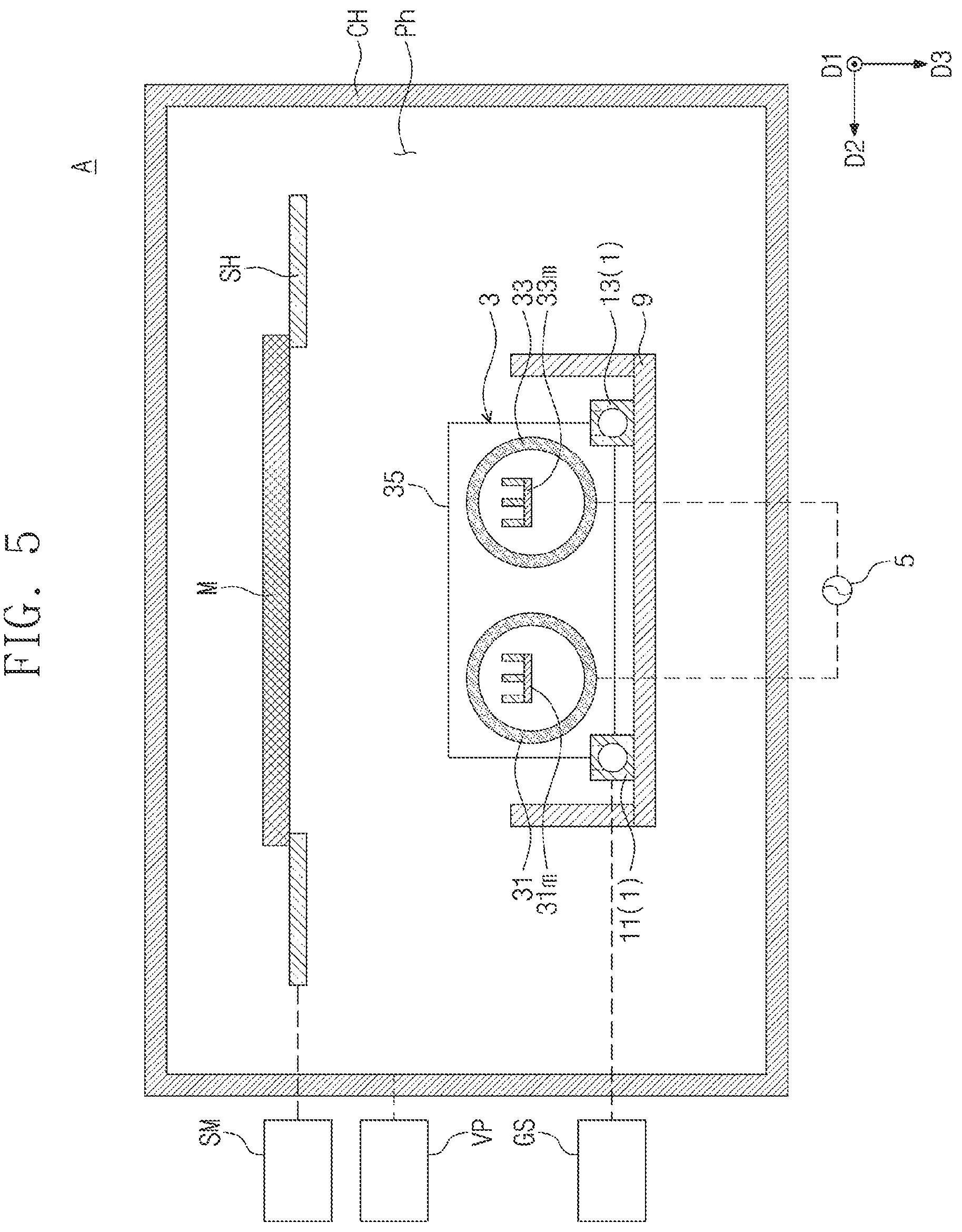 Patent US12365975 Figure 5 – Sputtering apparatus and CVD mask coating method using the same