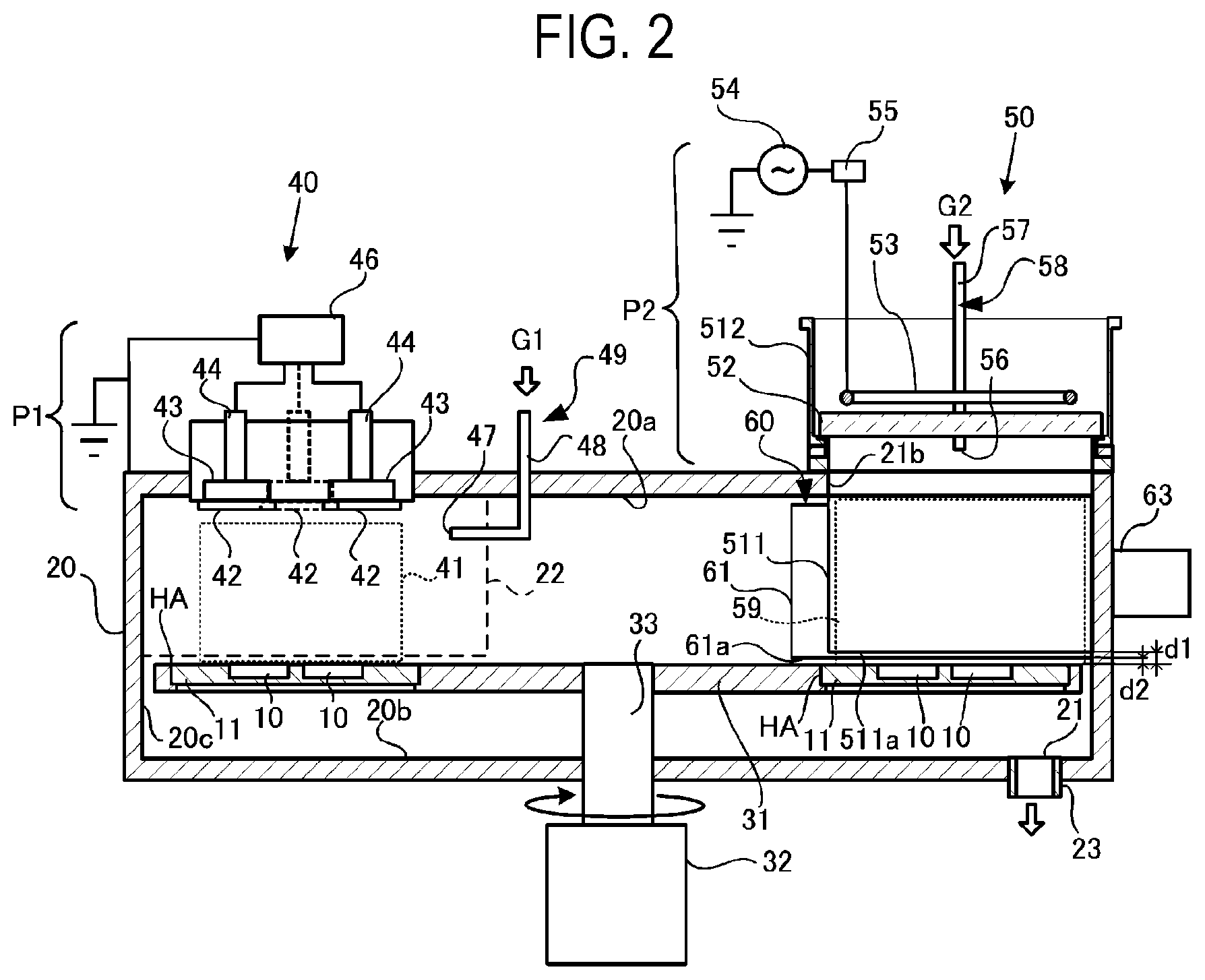 Patent US12365976 Figure 2 – Film forming apparatus
