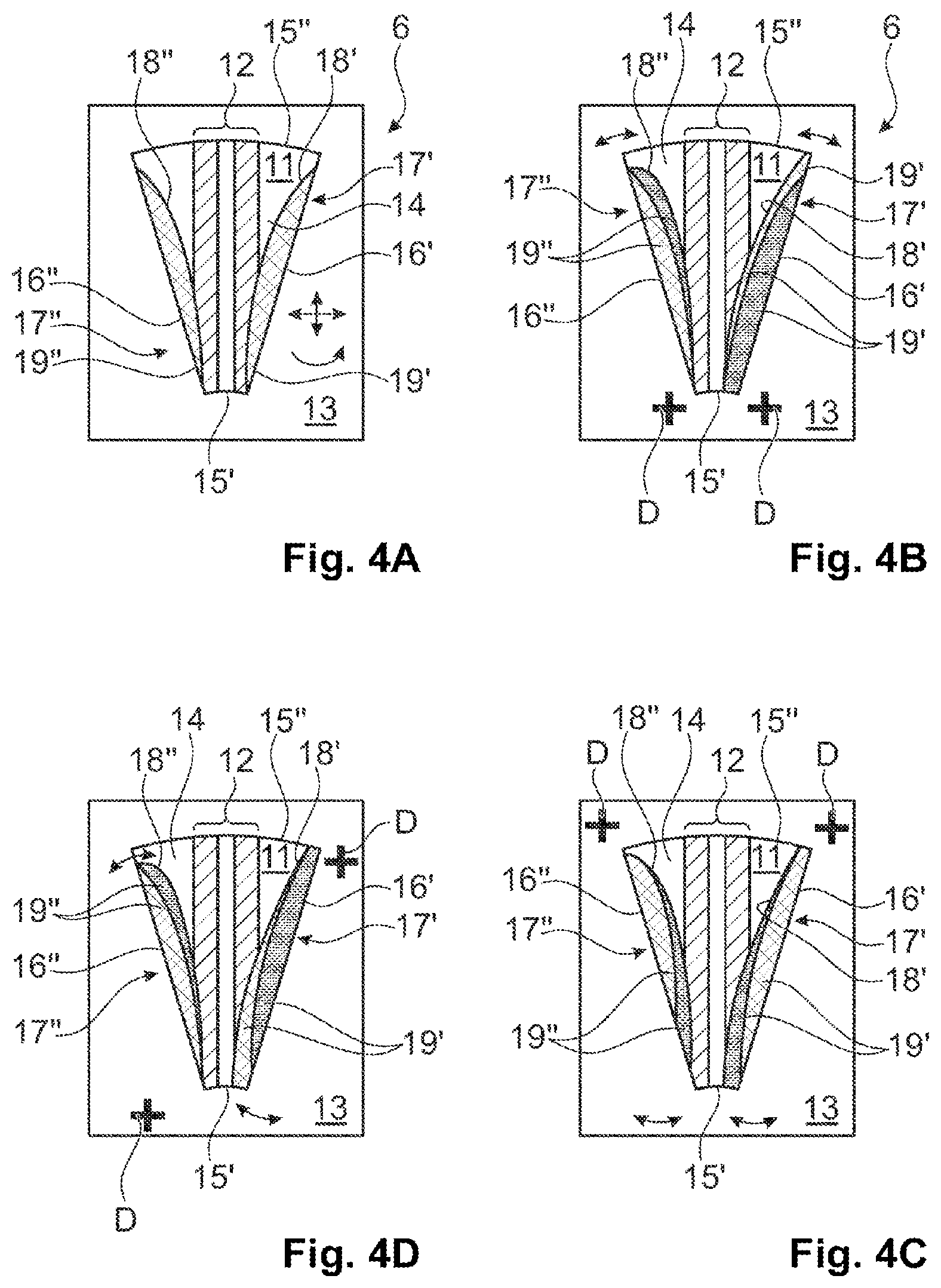 Patent US12365978 Figure 4 – Diaphragm assembly for delimiting the coating region of a sputter source, and sputtering device