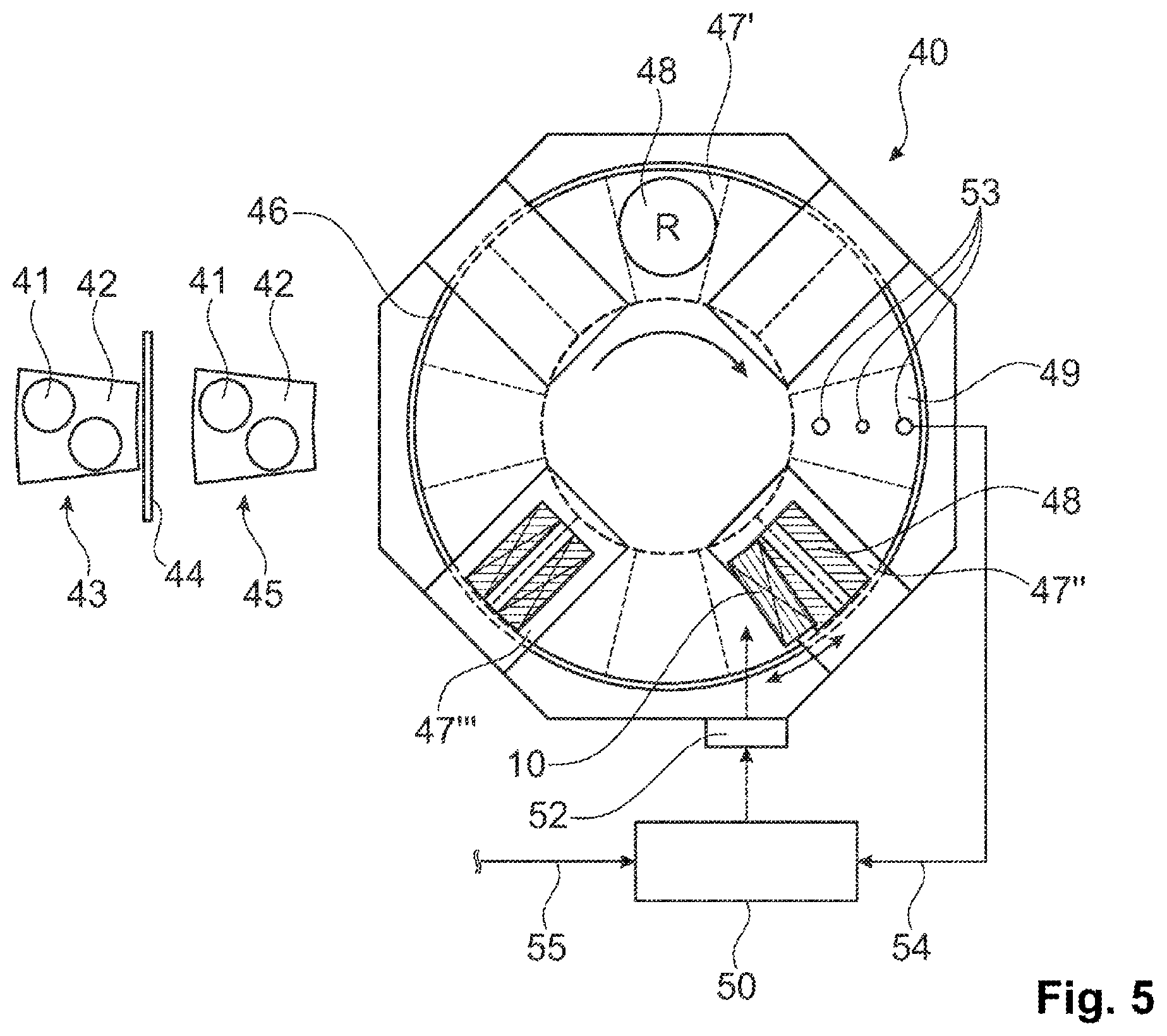Patent US12365978 Figure 5 – Diaphragm assembly for delimiting the coating region of a sputter source, and sputtering device