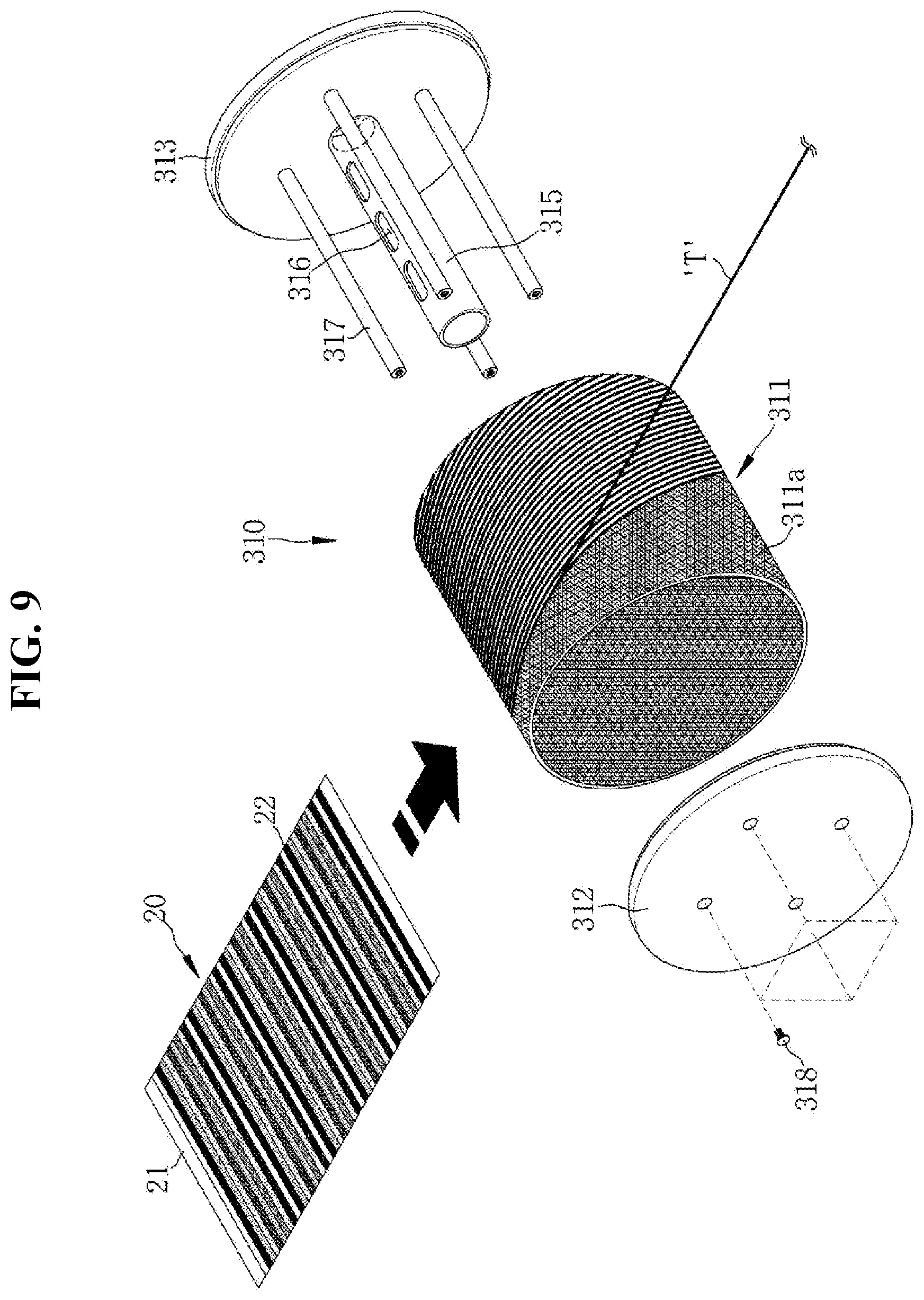 Patent US12366023 Figure 7 – Anhydrous dyeing system for yarn
