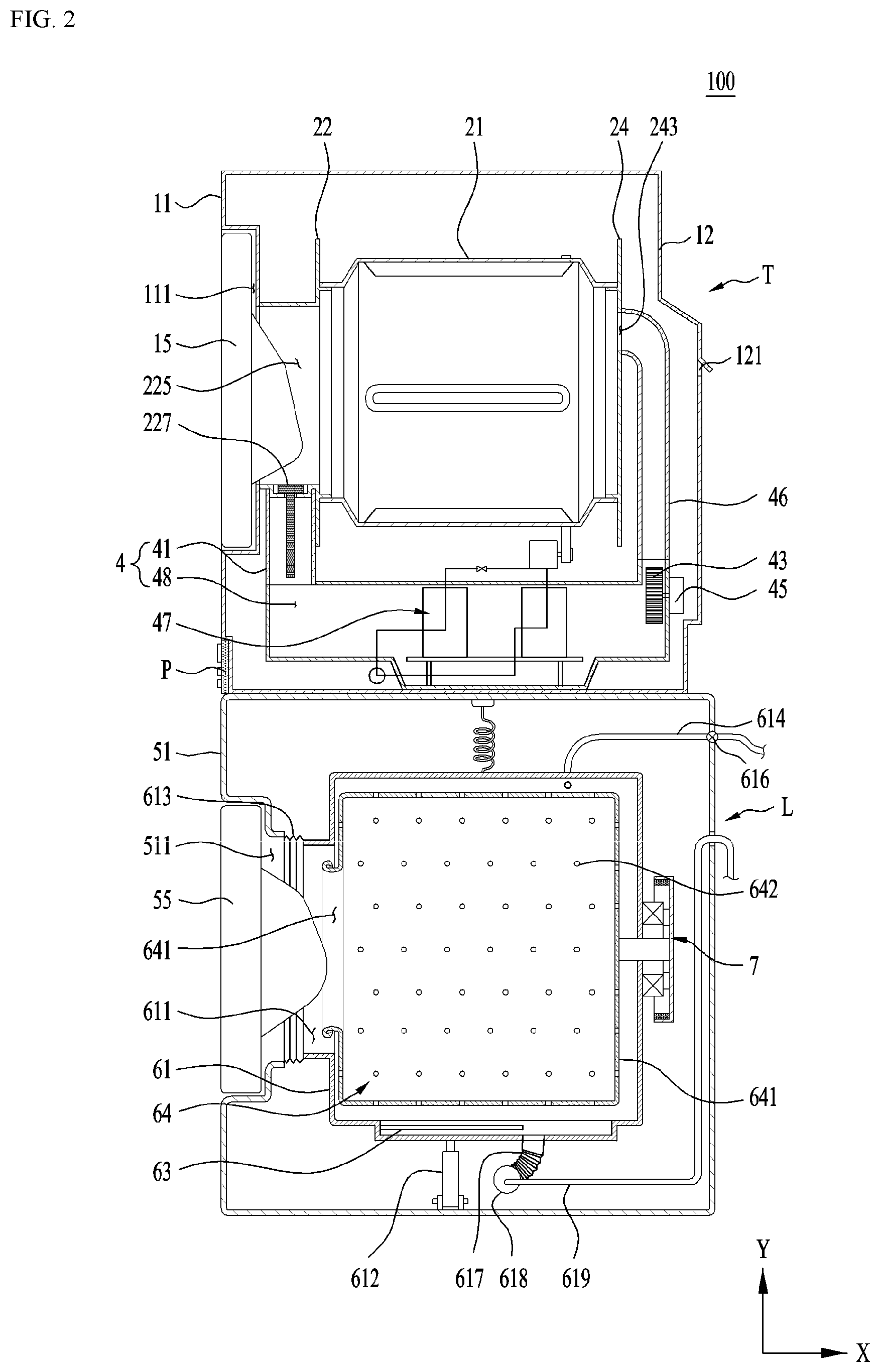 Patent US12366026 Figure 2 – Laundry treating apparatus and control method for the same