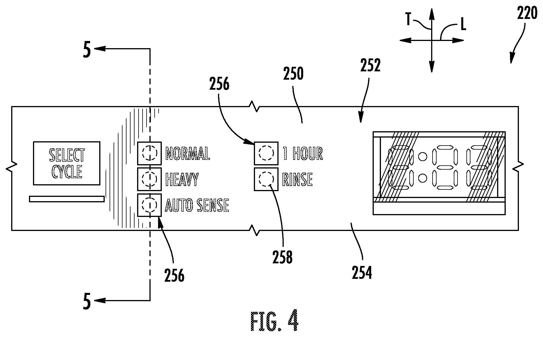 Patent US12366027 Figure 4 – Mounting assembly for a printed circuit board within an appliance control panel