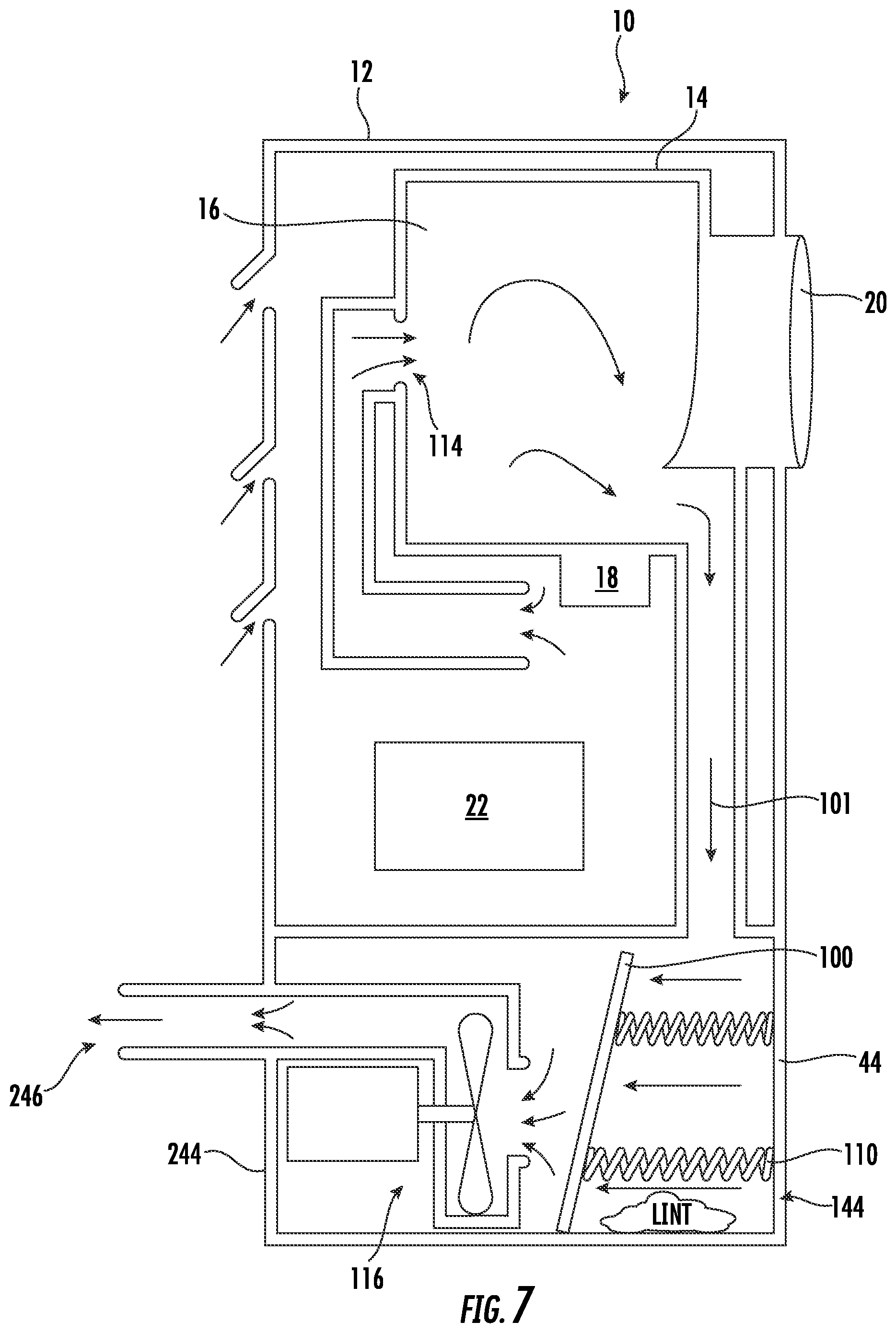 Patent US12366029 Figure 7 – Dryer appliance and filter apparatus