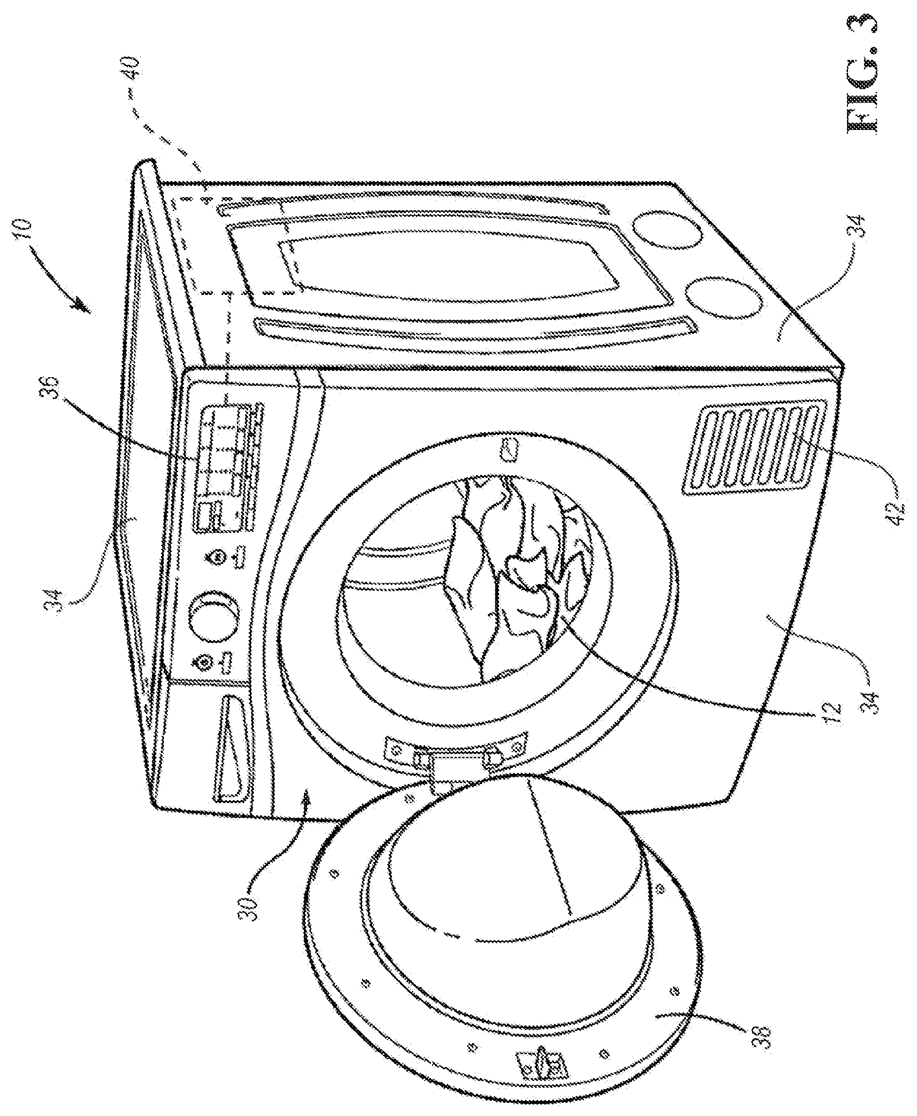 Patent US12366030 Figure 3 – Laundry machine