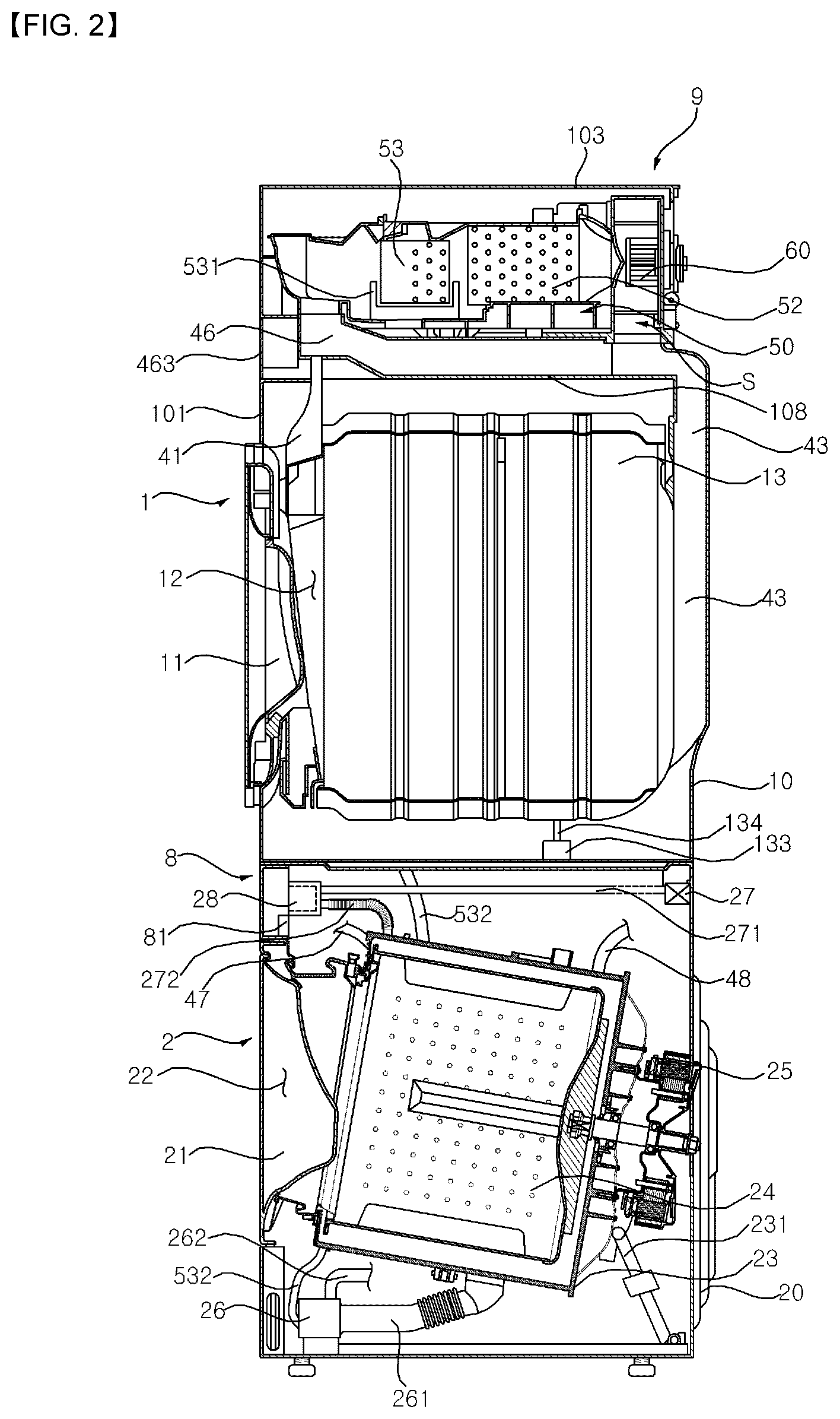 Patent US12366031 Figure 2 – Laundry treating apparatus