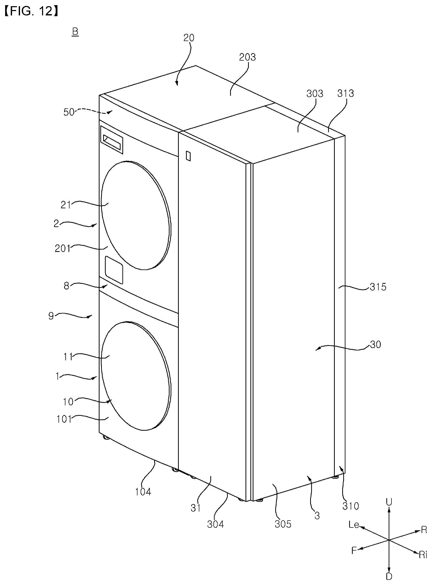 Patent US12366031 Figure 12 – Laundry treating apparatus