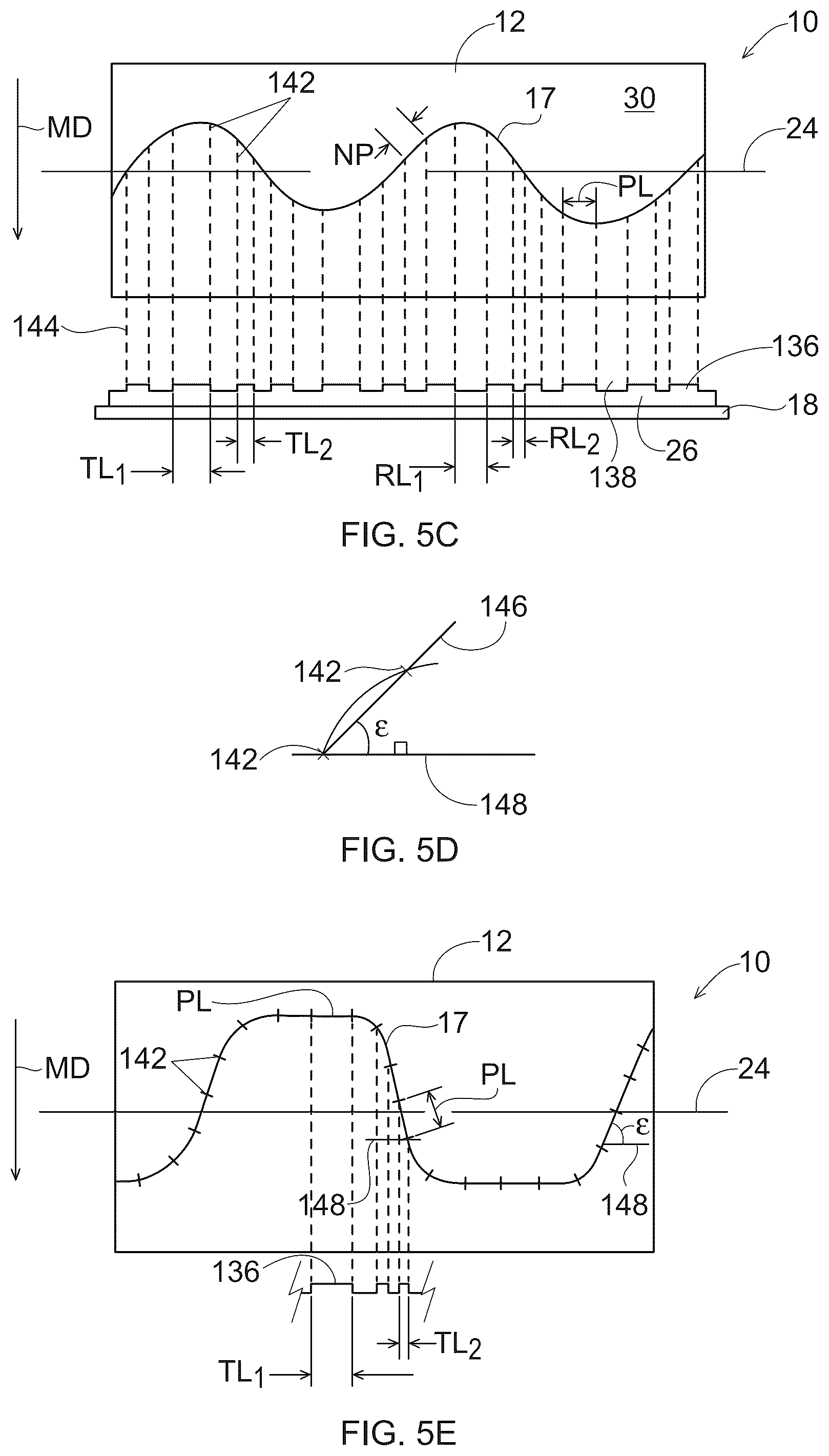 Patent US12366038 Figure 10 – Sanitary tissue product with a shaped line of weakness