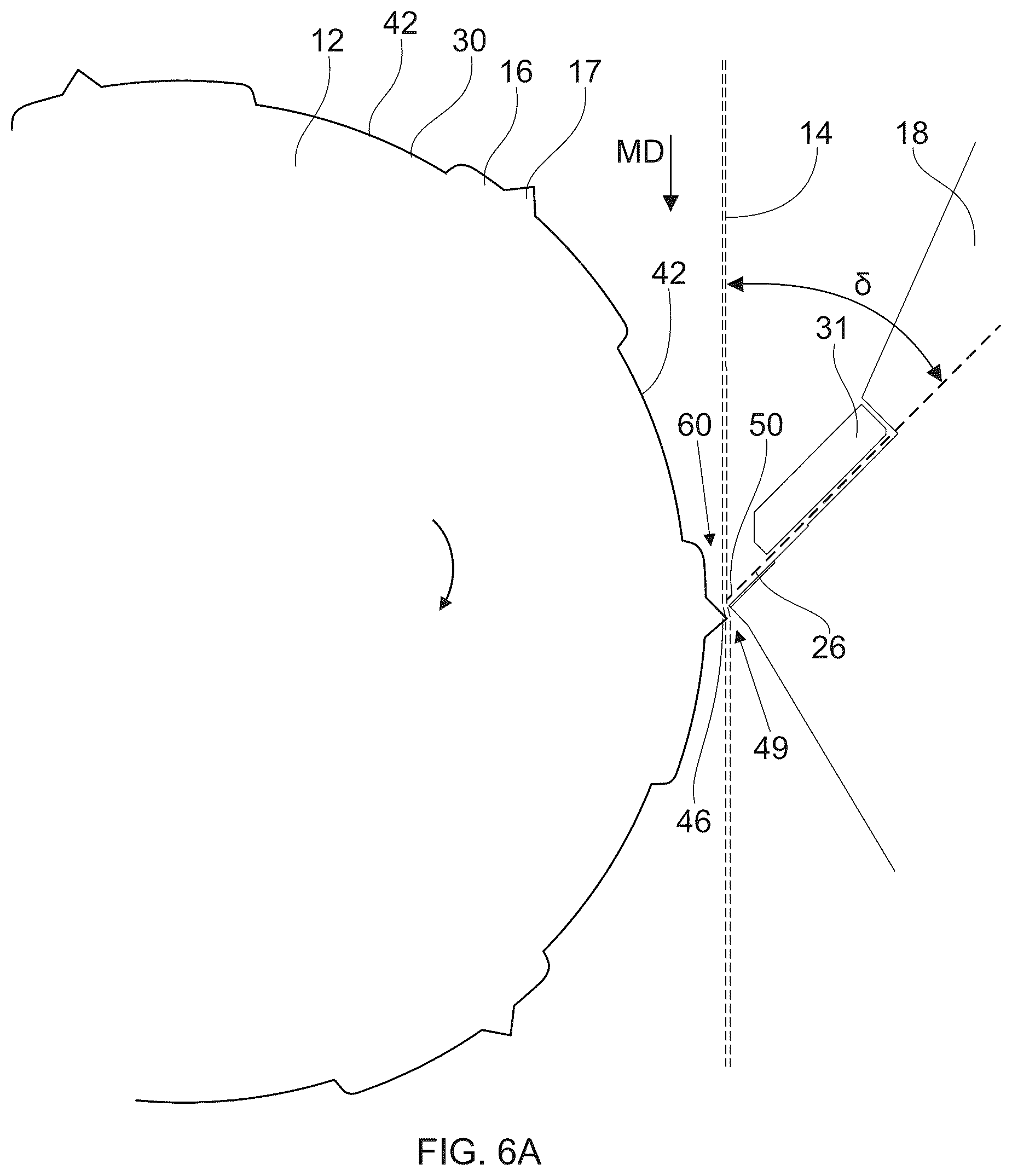 Patent US12366038 Figure 11 – Sanitary tissue product with a shaped line of weakness