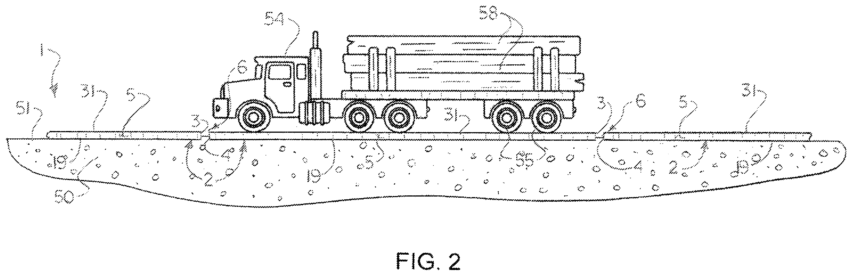 Patent US12366041 Figure 2 – Temporary roadway assemblies and methods