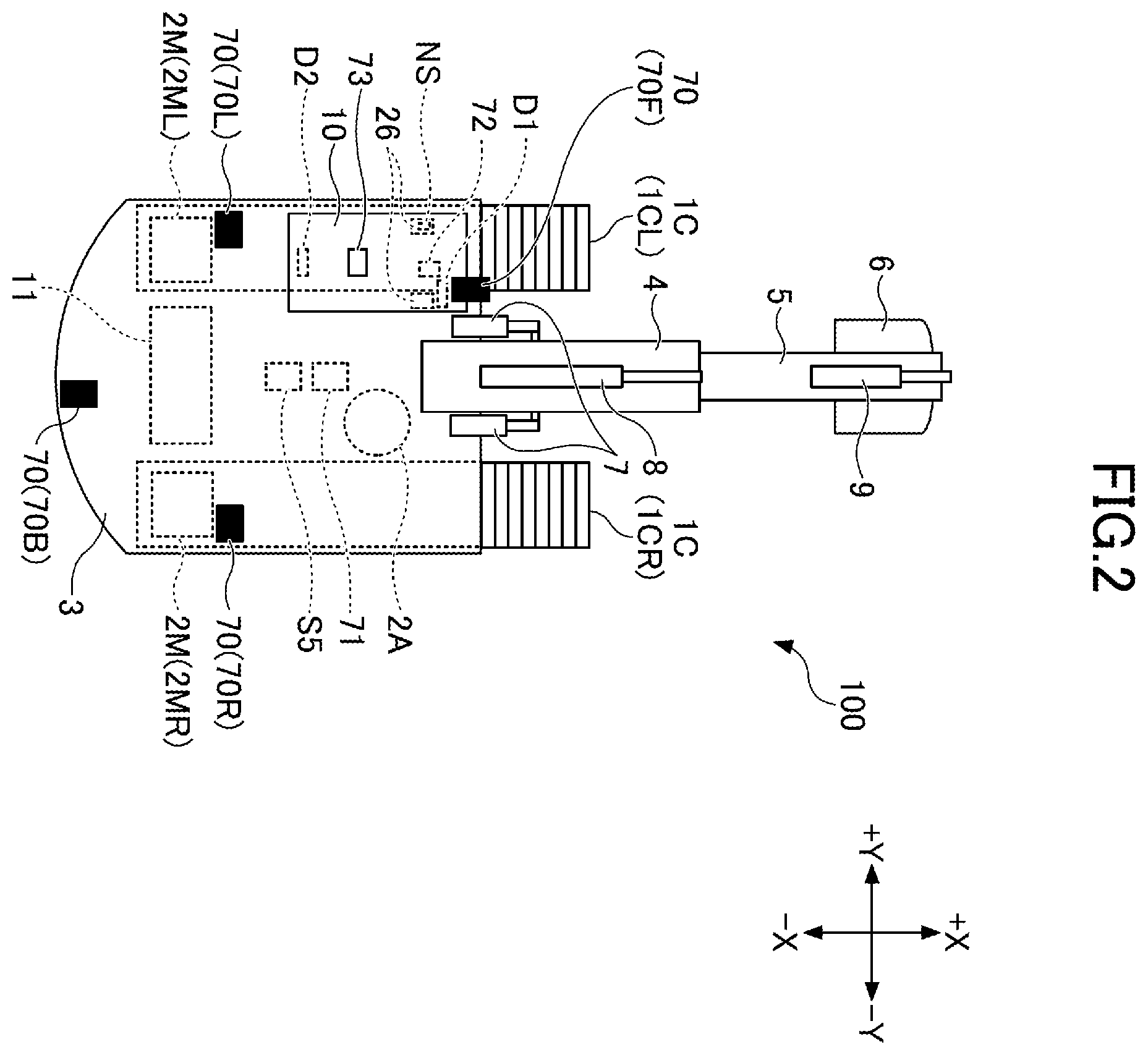 Patent US12366048 Figure 2 – Shovel and construction system