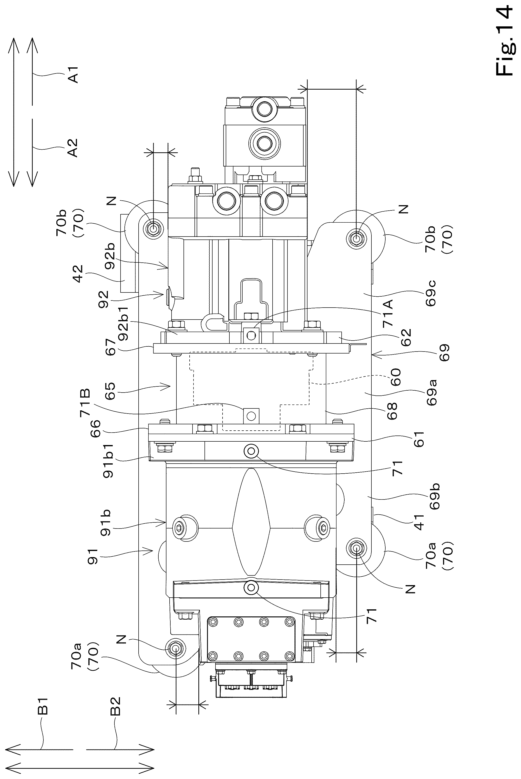Patent US12366049 Figure 14 – Swivel working machine