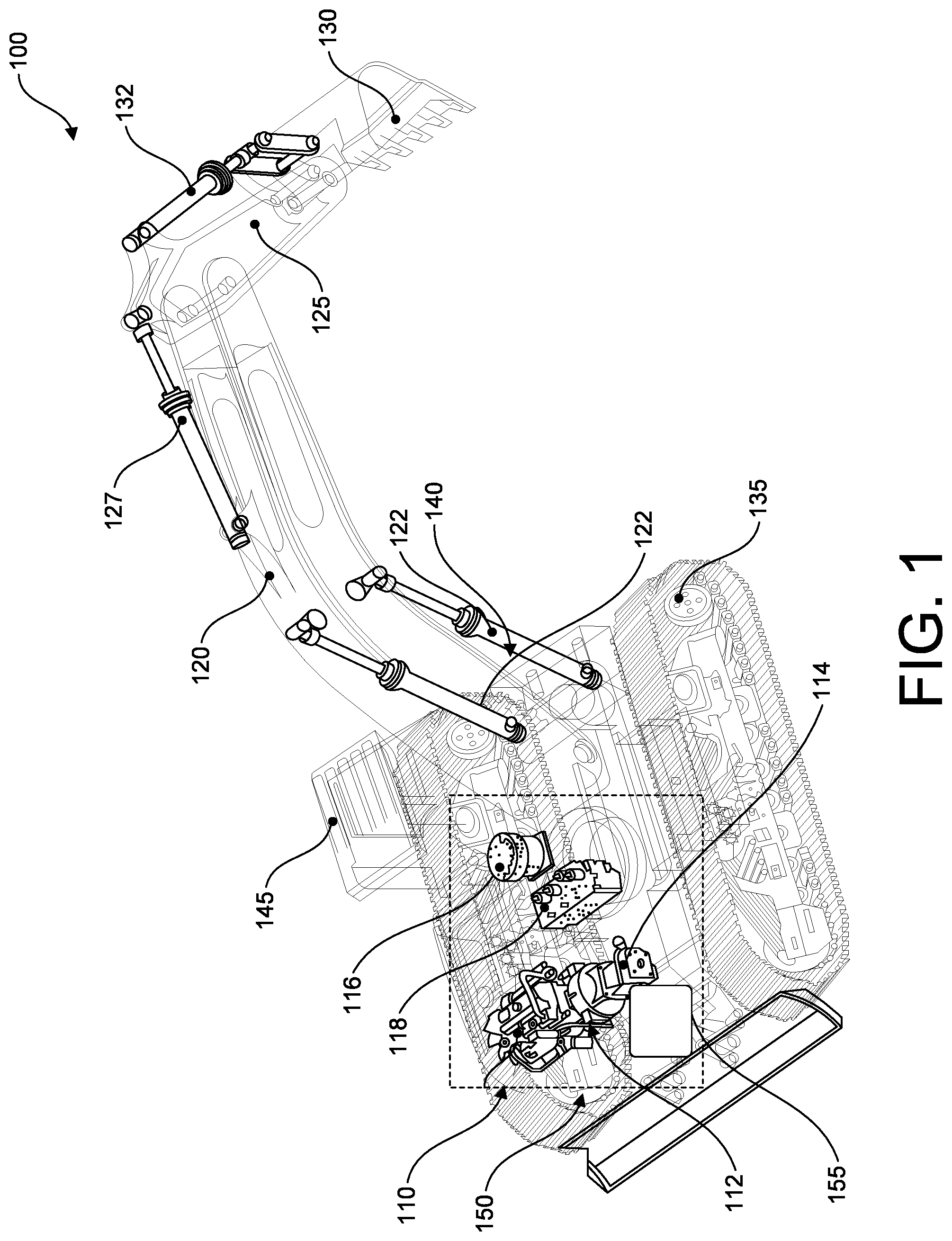 Patent US12366053 Figure 1 – Distributed pump architecture for multifunctional machines