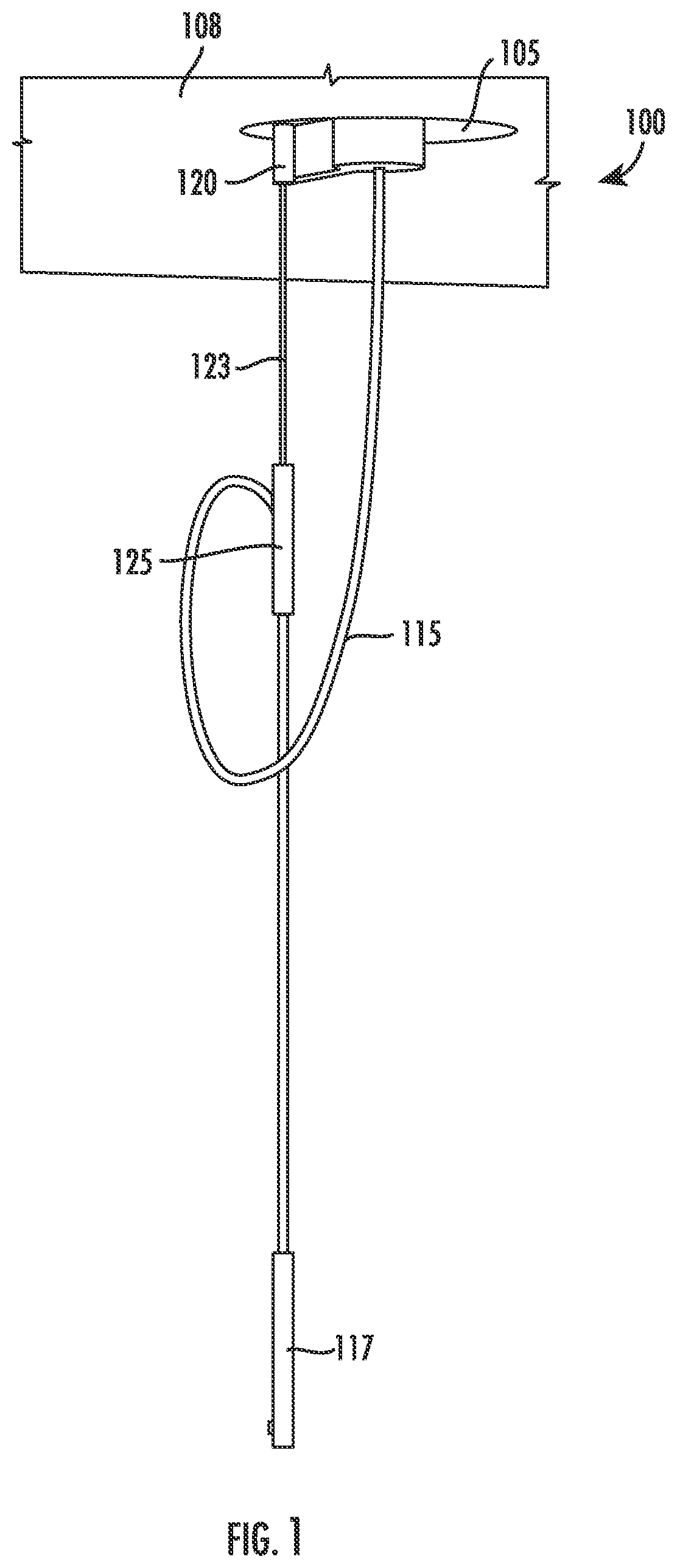 Patent US12366057 Figure 1 – Ceiling mounted kitchen faucet