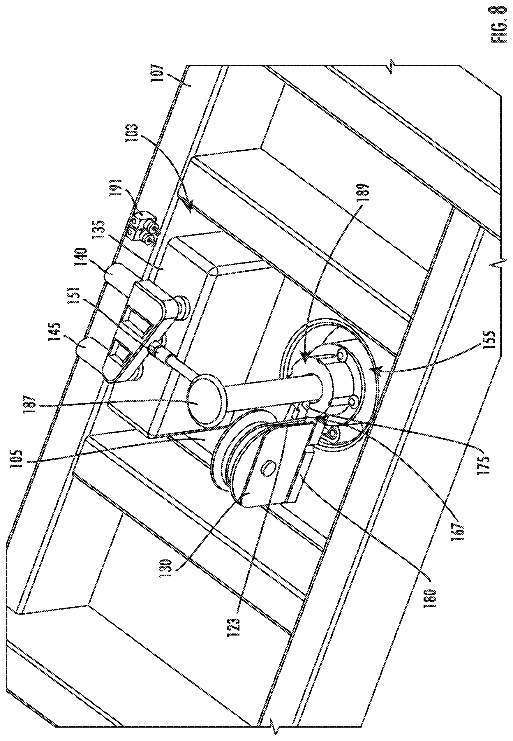 Patent US12366057 Figure 8 – Ceiling mounted kitchen faucet