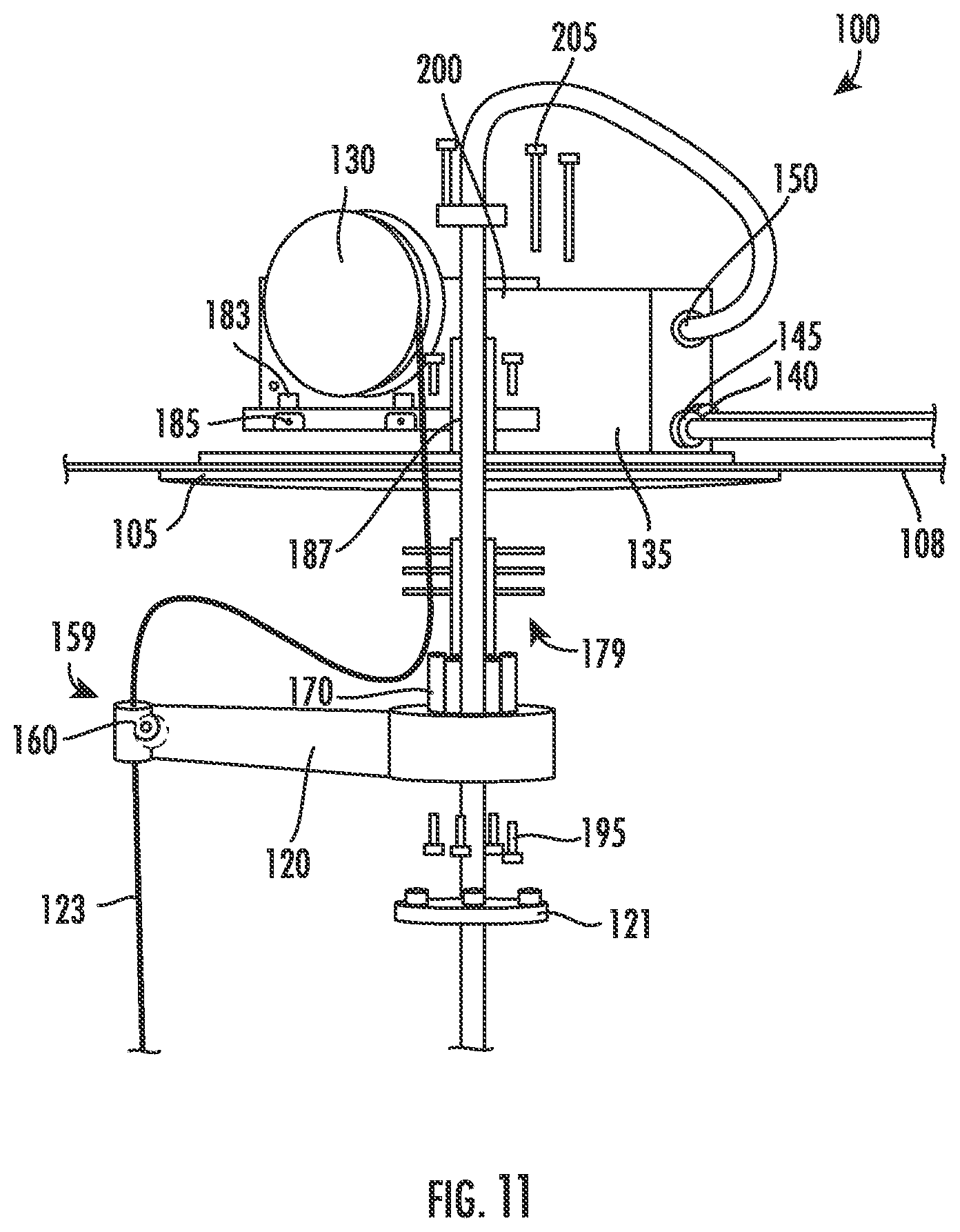 Patent US12366057 Figure 11 – Ceiling mounted kitchen faucet