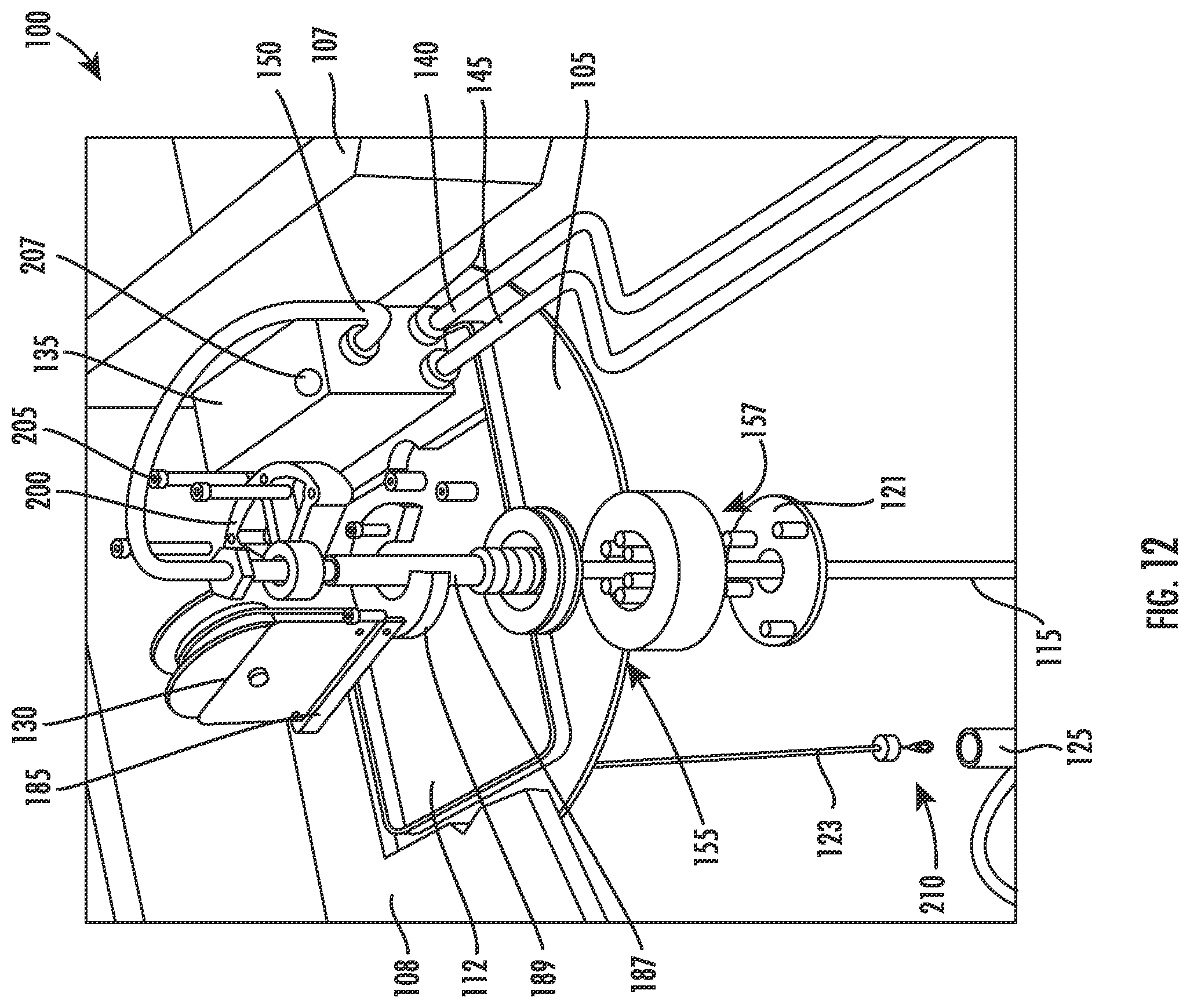 Patent US12366057 Figure 12 – Ceiling mounted kitchen faucet