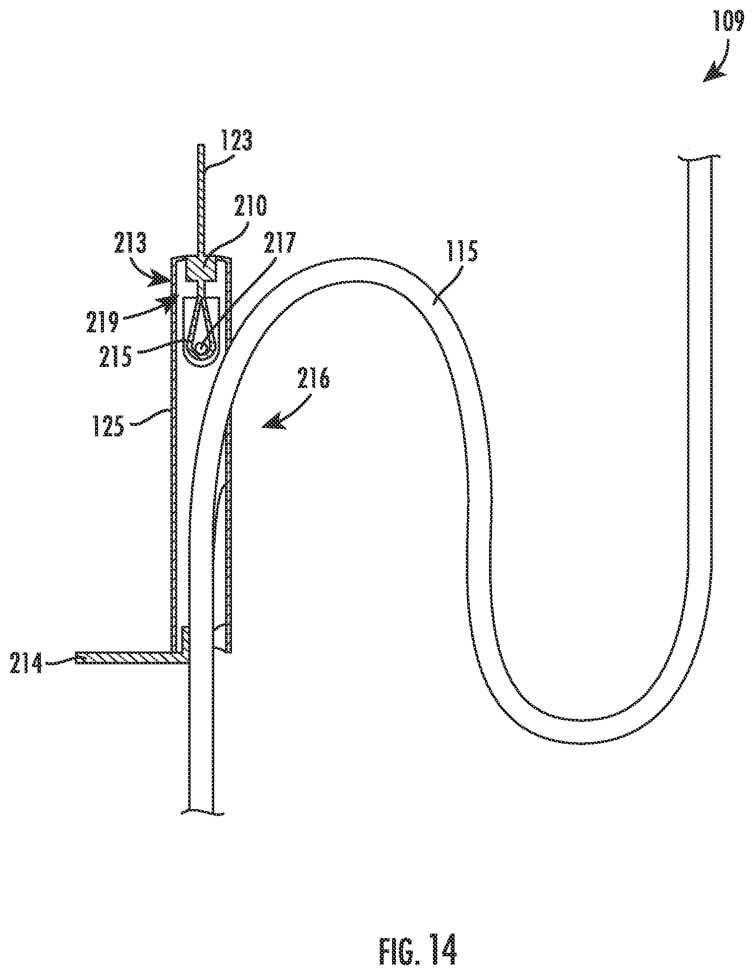 Patent US12366057 Figure 14 – Ceiling mounted kitchen faucet