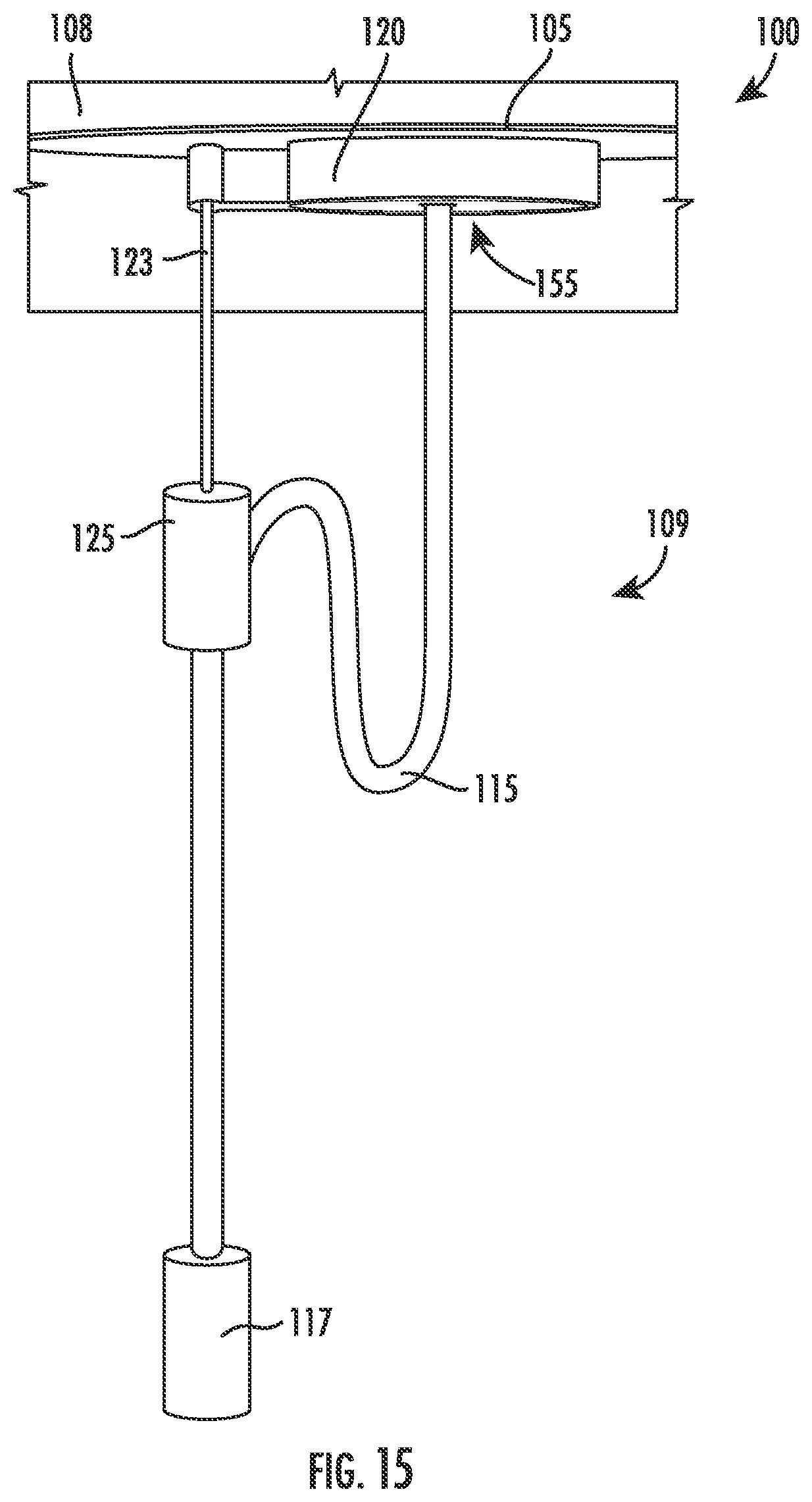 Patent US12366057 Figure 15 – Ceiling mounted kitchen faucet
