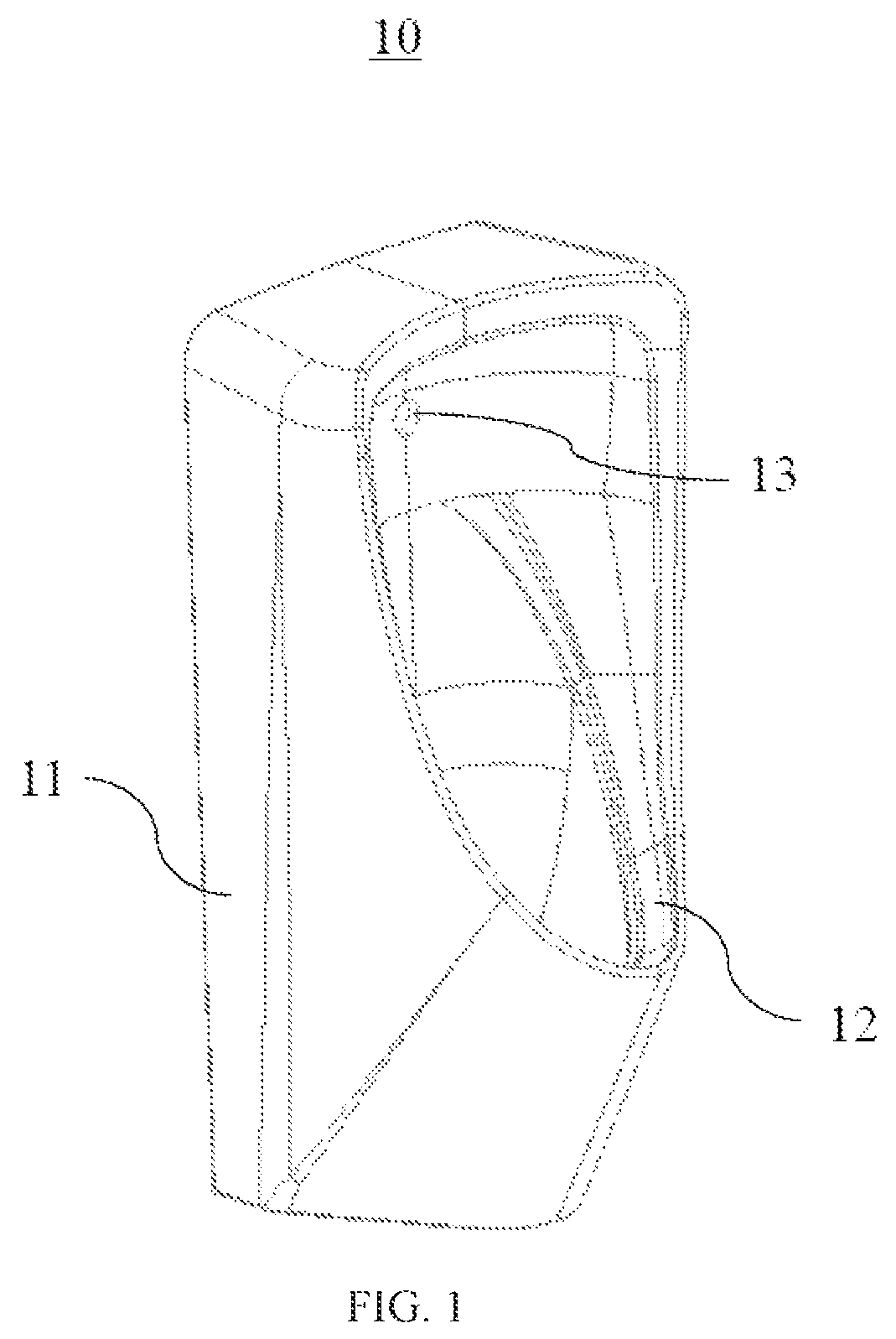 Patent US12366062 Figure 1 – Modularized induction flushing device for urinal and induction urinal