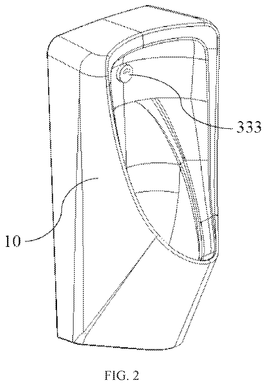 Patent US12366062 Figure 2 – Modularized induction flushing device for urinal and induction urinal