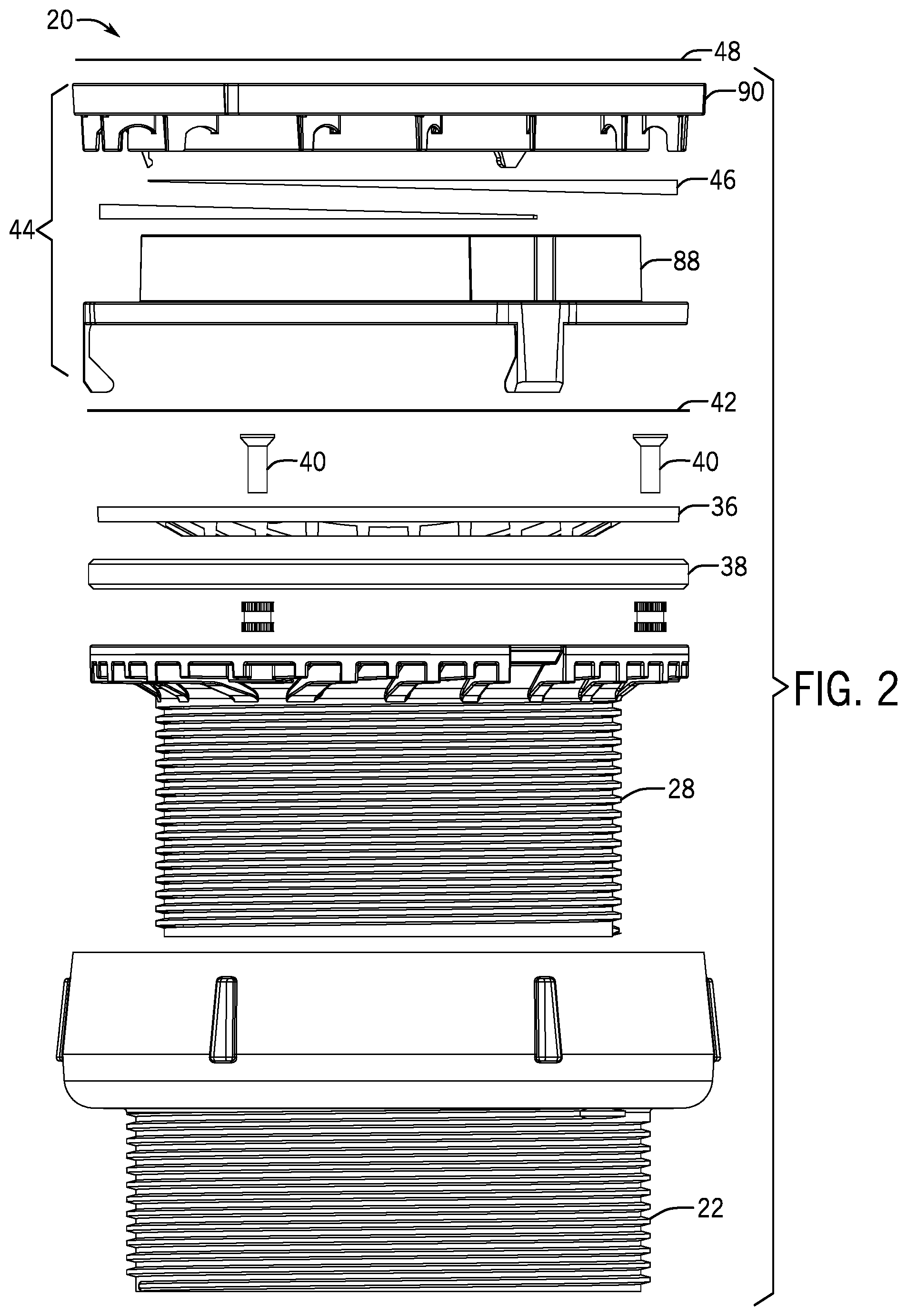 Patent US12366063 Figure 2 – Cover assembly and methods