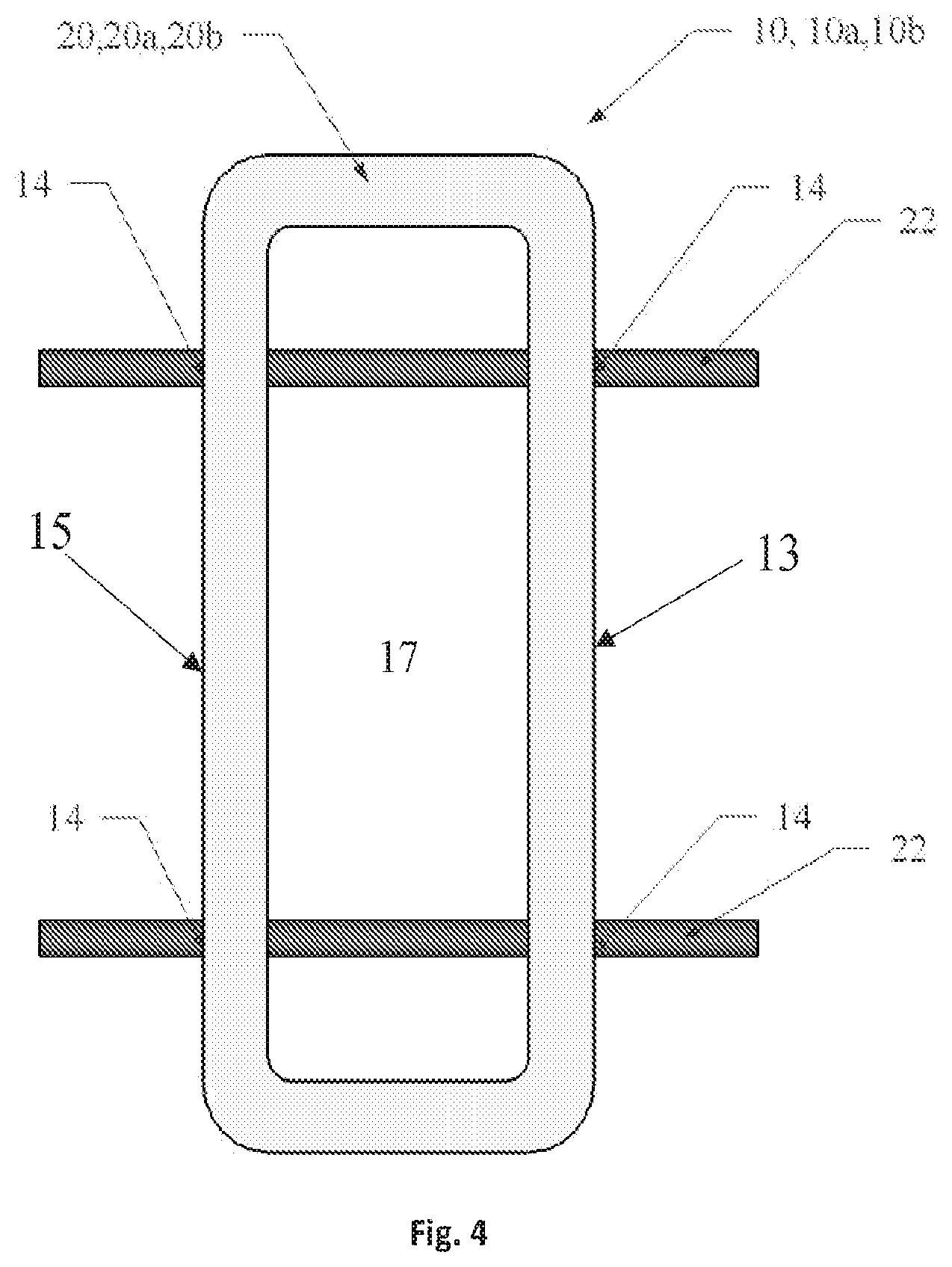 Patent US12366064 Figure 4 – Tie shear connector for wall panel construction and method thereof