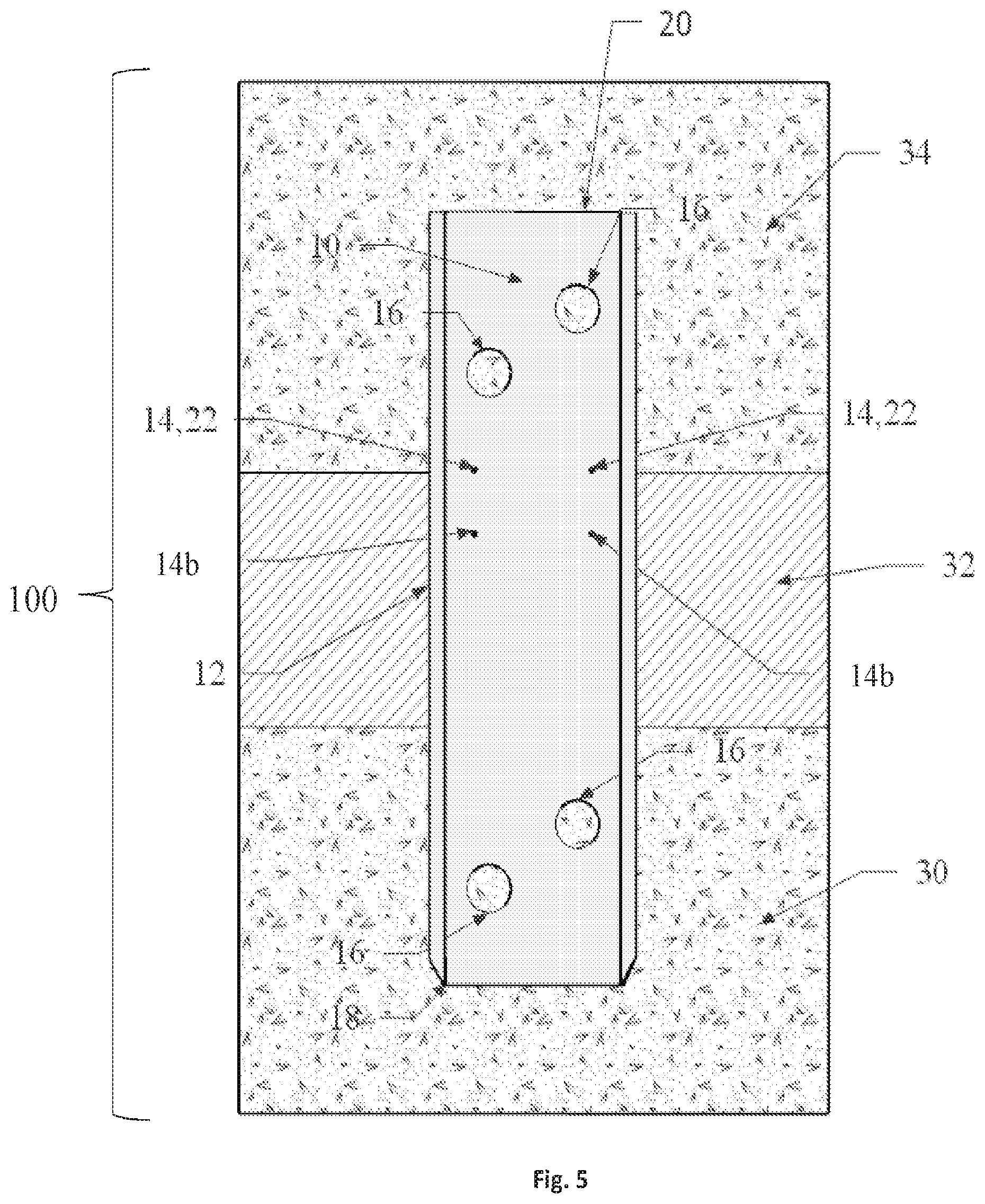 Patent US12366064 Figure 5 – Tie shear connector for wall panel construction and method thereof