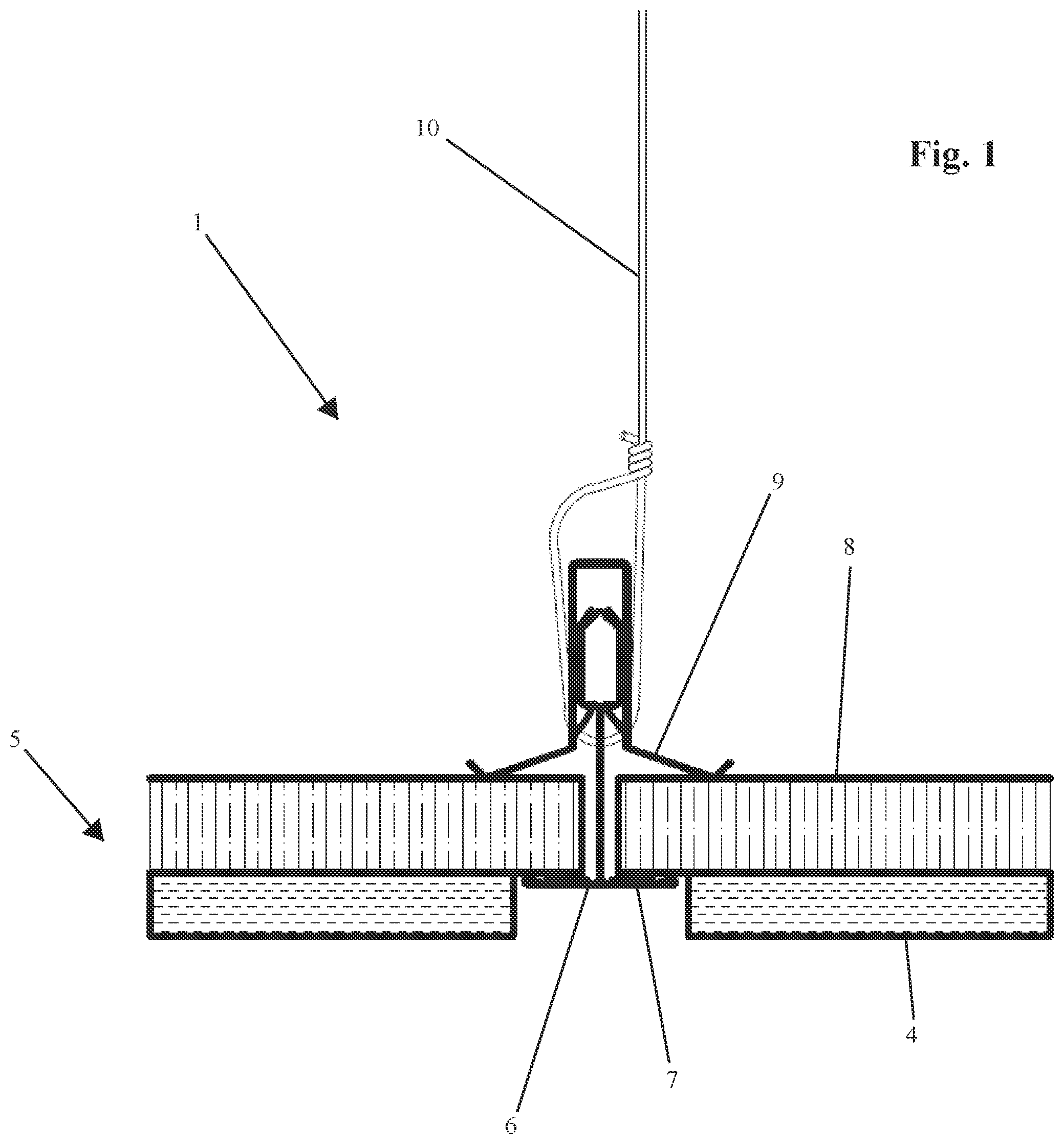 Patent US12366066 Figure 1 – Radio frequency and acoustic mitigating ceiling tile system