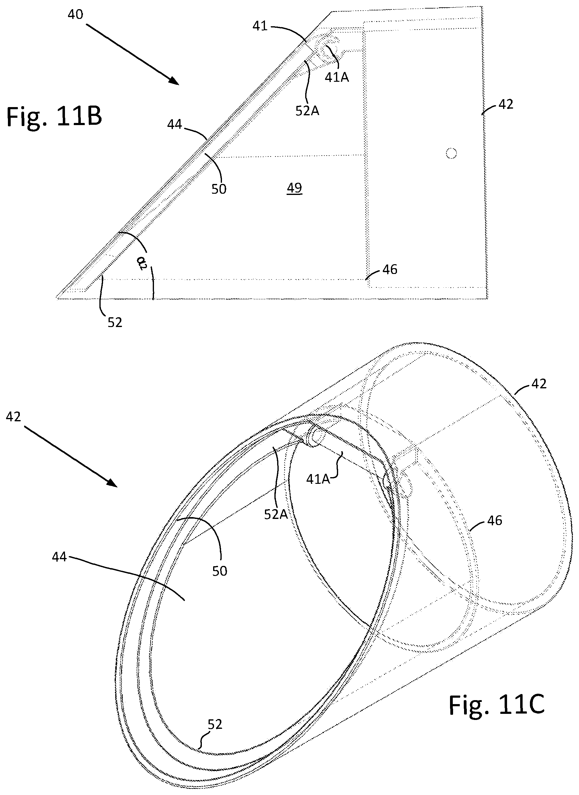 Patent US12366070 Figure 13 – Cover for circular-profile downspouts having protection from animal/insect intrusion and damage/debris accumulation