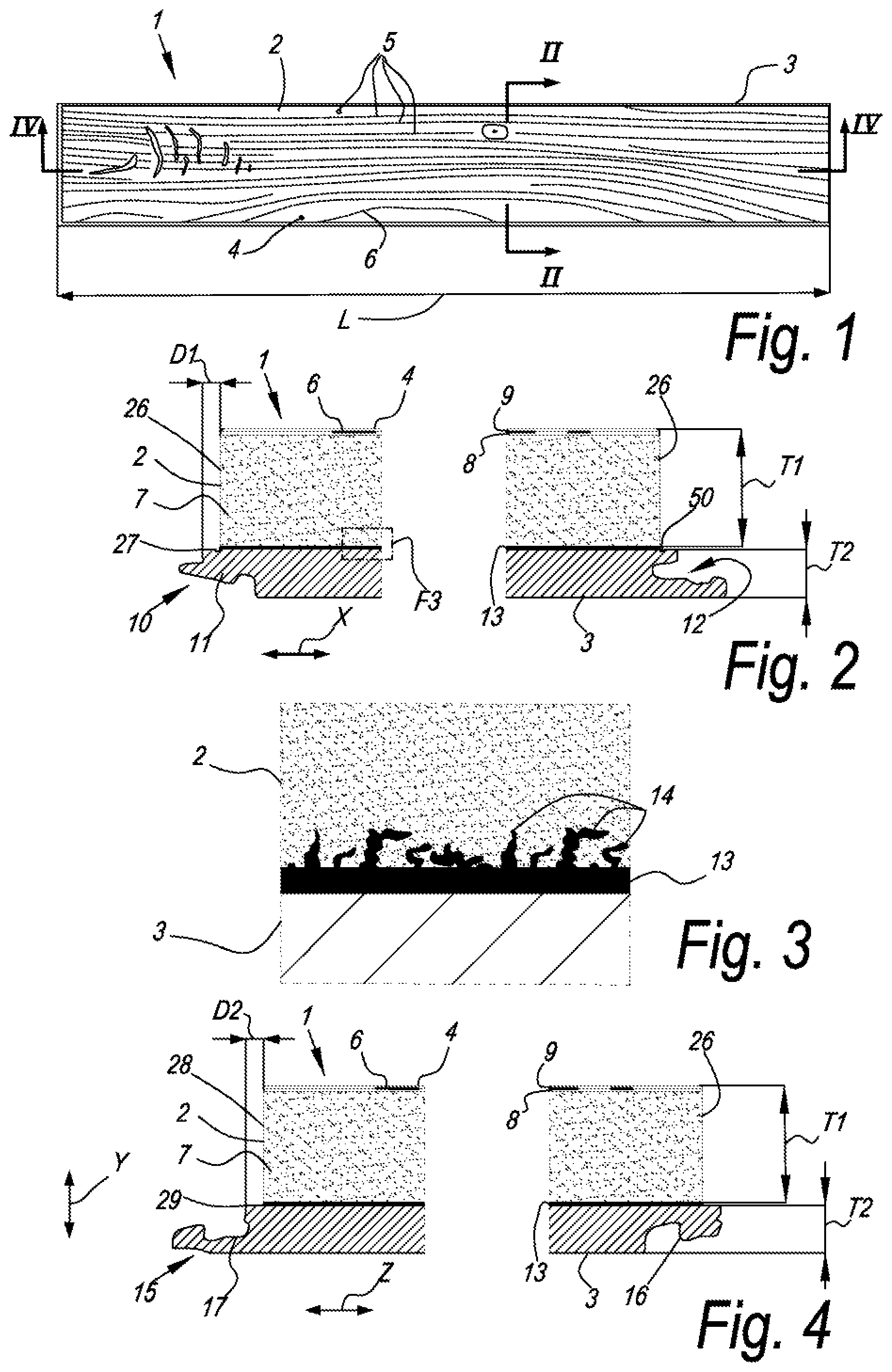 Patent US12366073 Figure 1 – Floor element for forming a floor covering, a floor covering, and a method for manufacturing a floor element