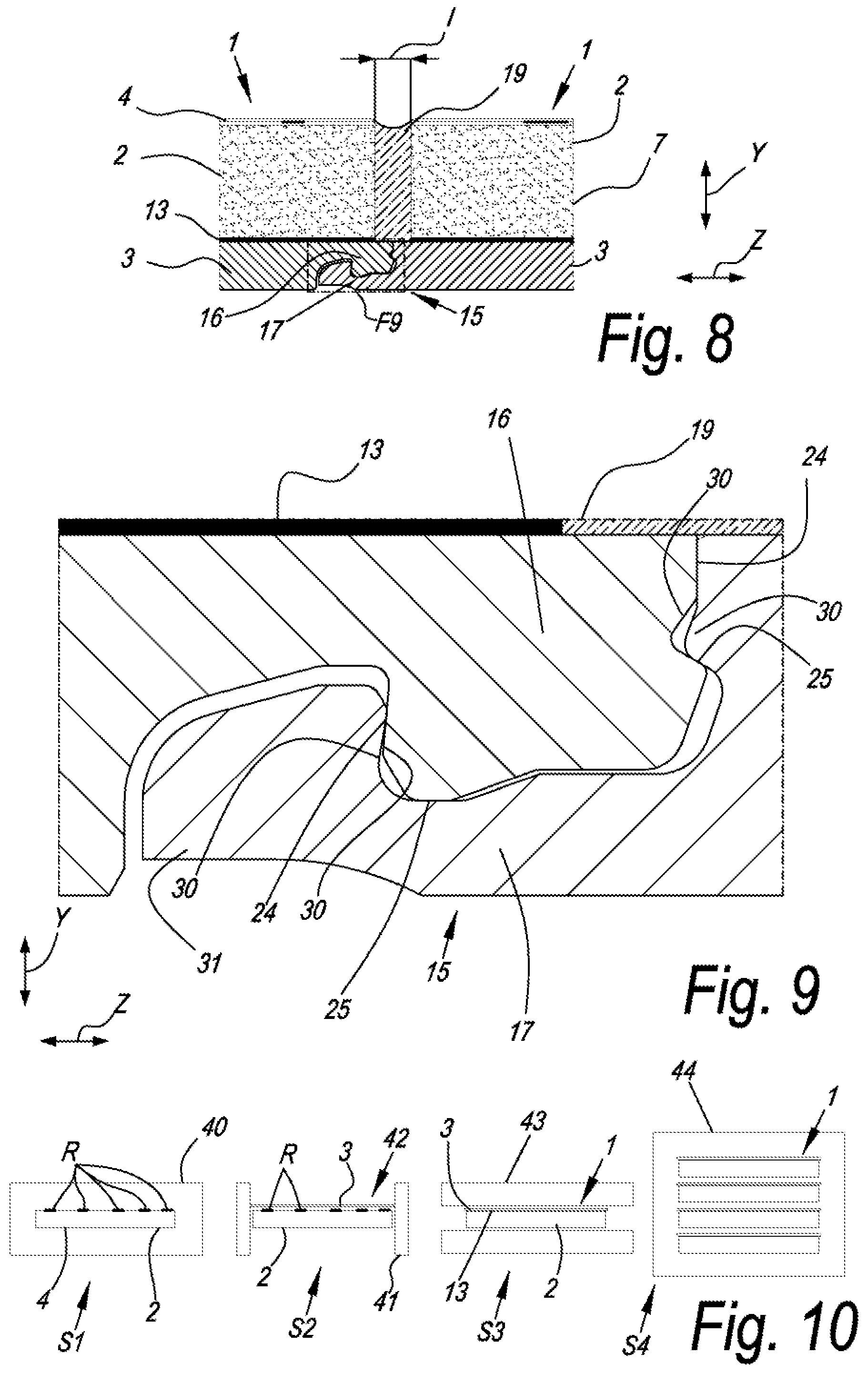 Patent US12366073 Figure 3 – Floor element for forming a floor covering, a floor covering, and a method for manufacturing a floor element