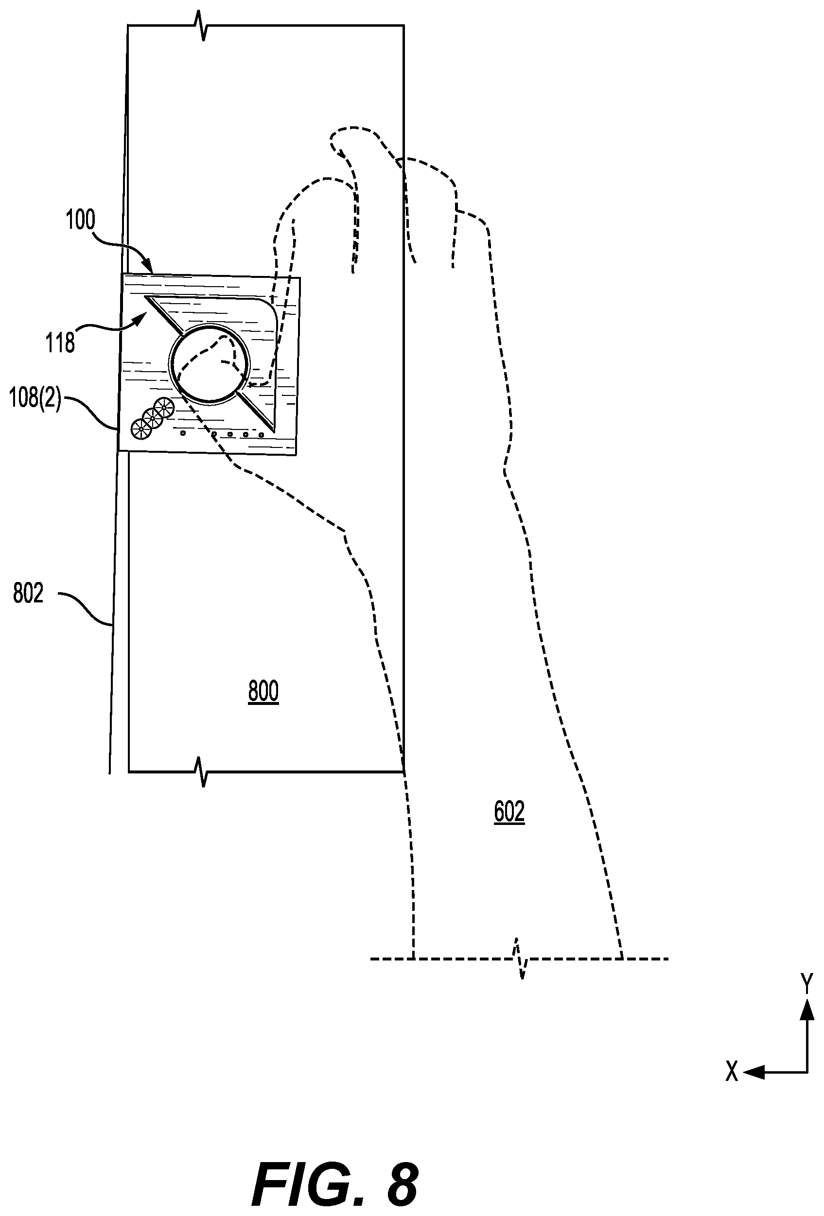 Patent US12366076 Figure 8 – Alignment tool for trim