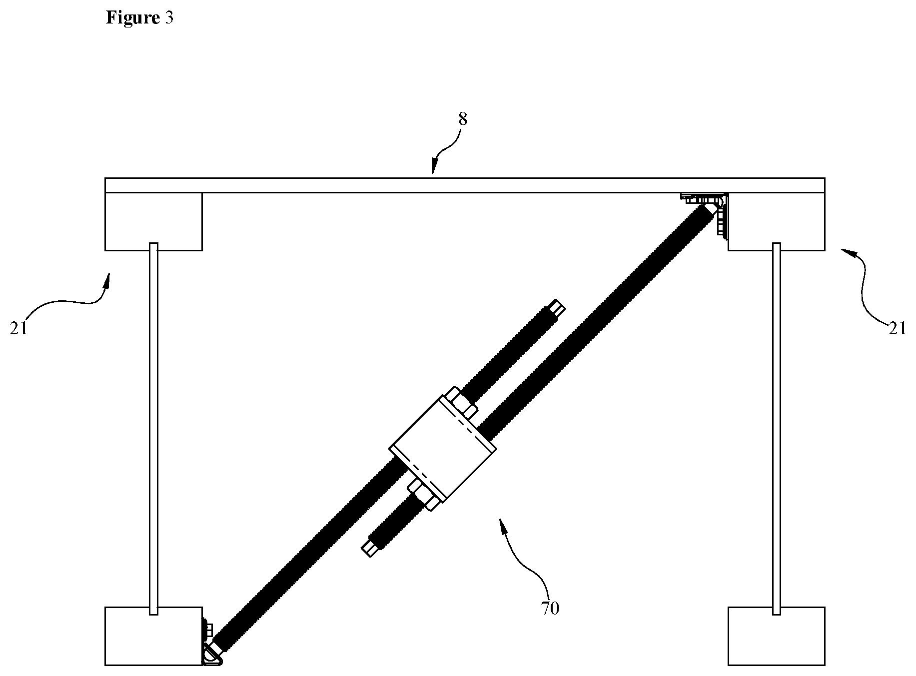 Patent US12366078 Figure 3 – Structural connector for tensioning floor joists and beams